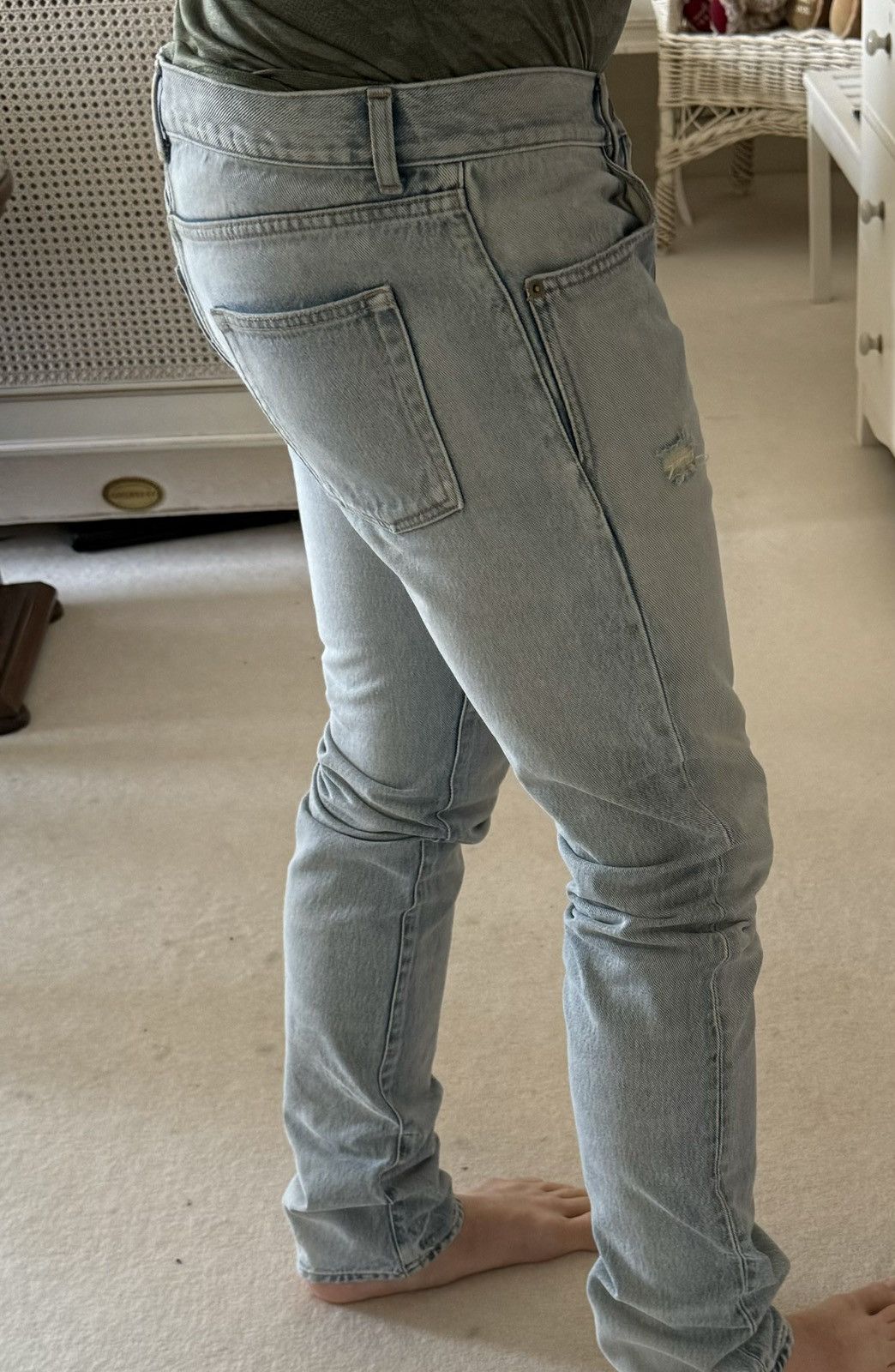 Saint Laurent Paris SS23 Saint Laurent distressed slim jeans Santa Monica 31 Size US 31 - 4 Thumbnail