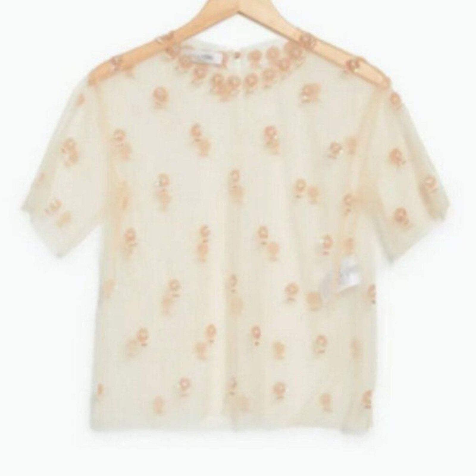 Valentino Valentino Ricamato Embellished Blouse champaign colored Size S / US 4 / IT 40 - 1 Thumbnail