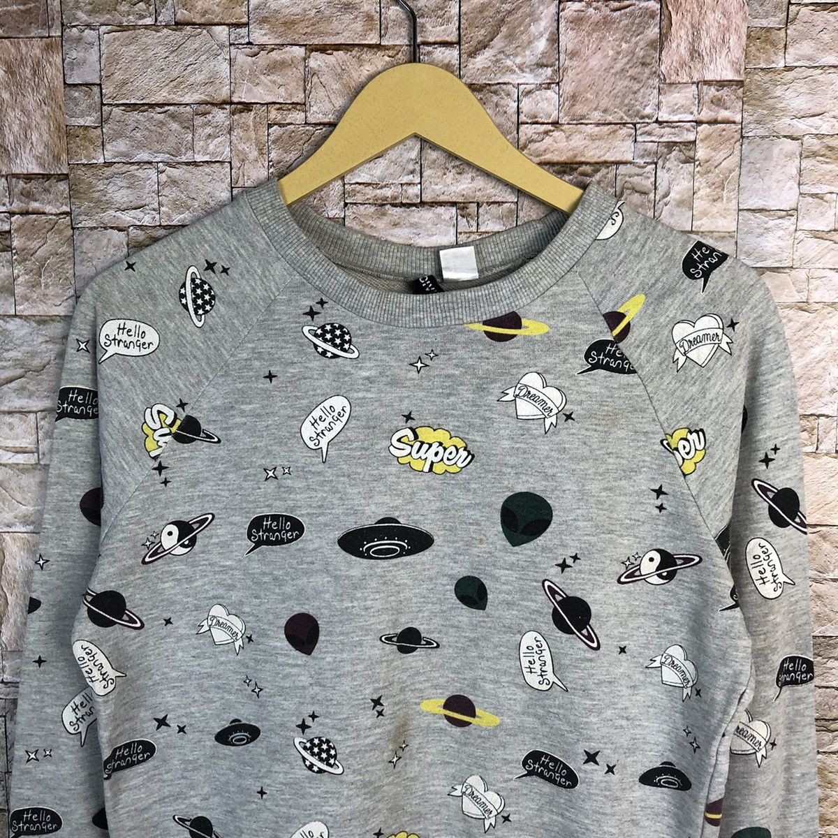 Japanese Brand × Vintage hello stranger H&M Divided Grey Sweatshirt #A401 Size M / US 6-8 / IT 42-44 - 5 Thumbnail