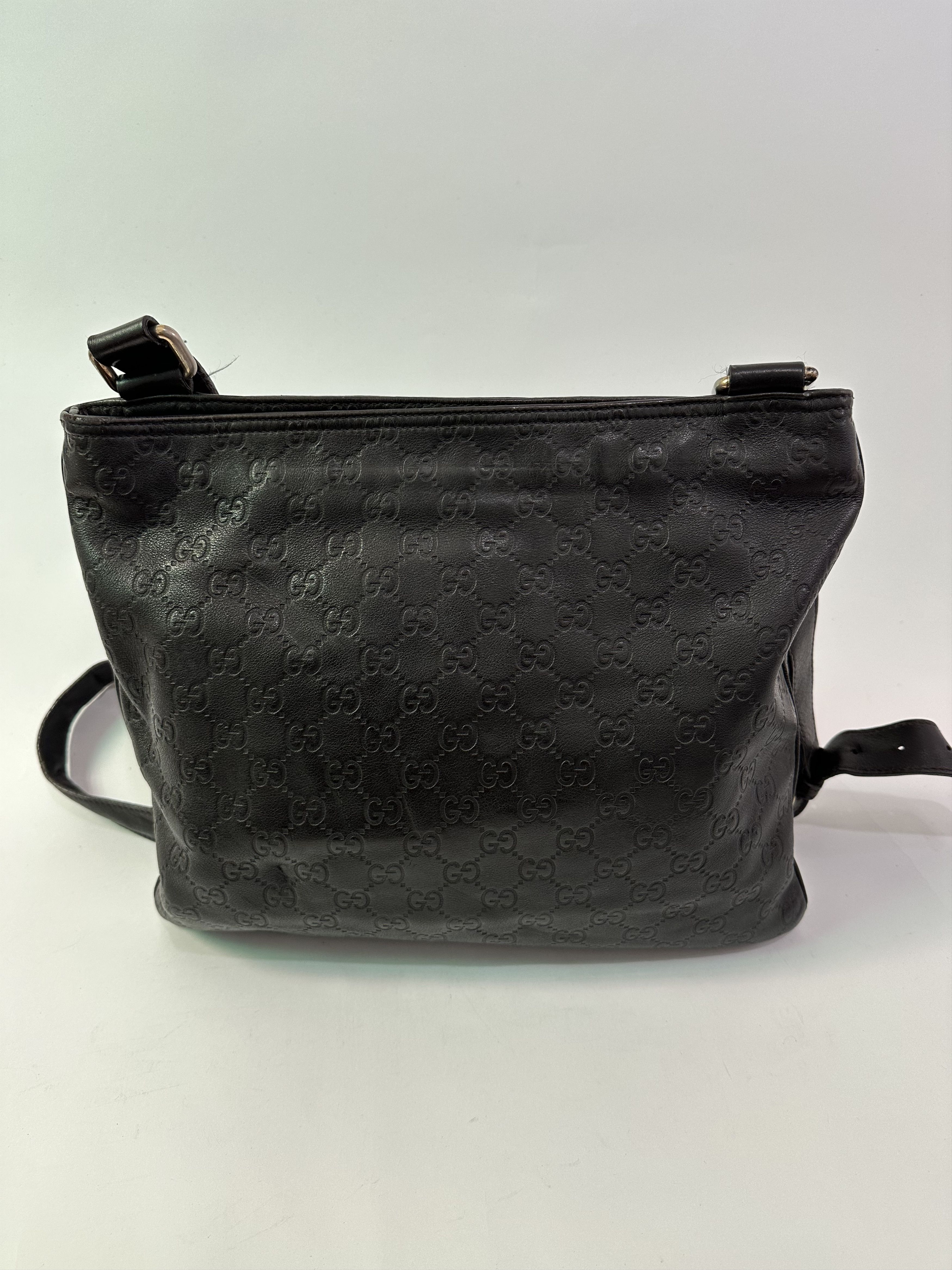 Gucci GUCCI Black Guccissima Leather Slim Messenger Bag Size ONE SIZE - 3 Thumbnail