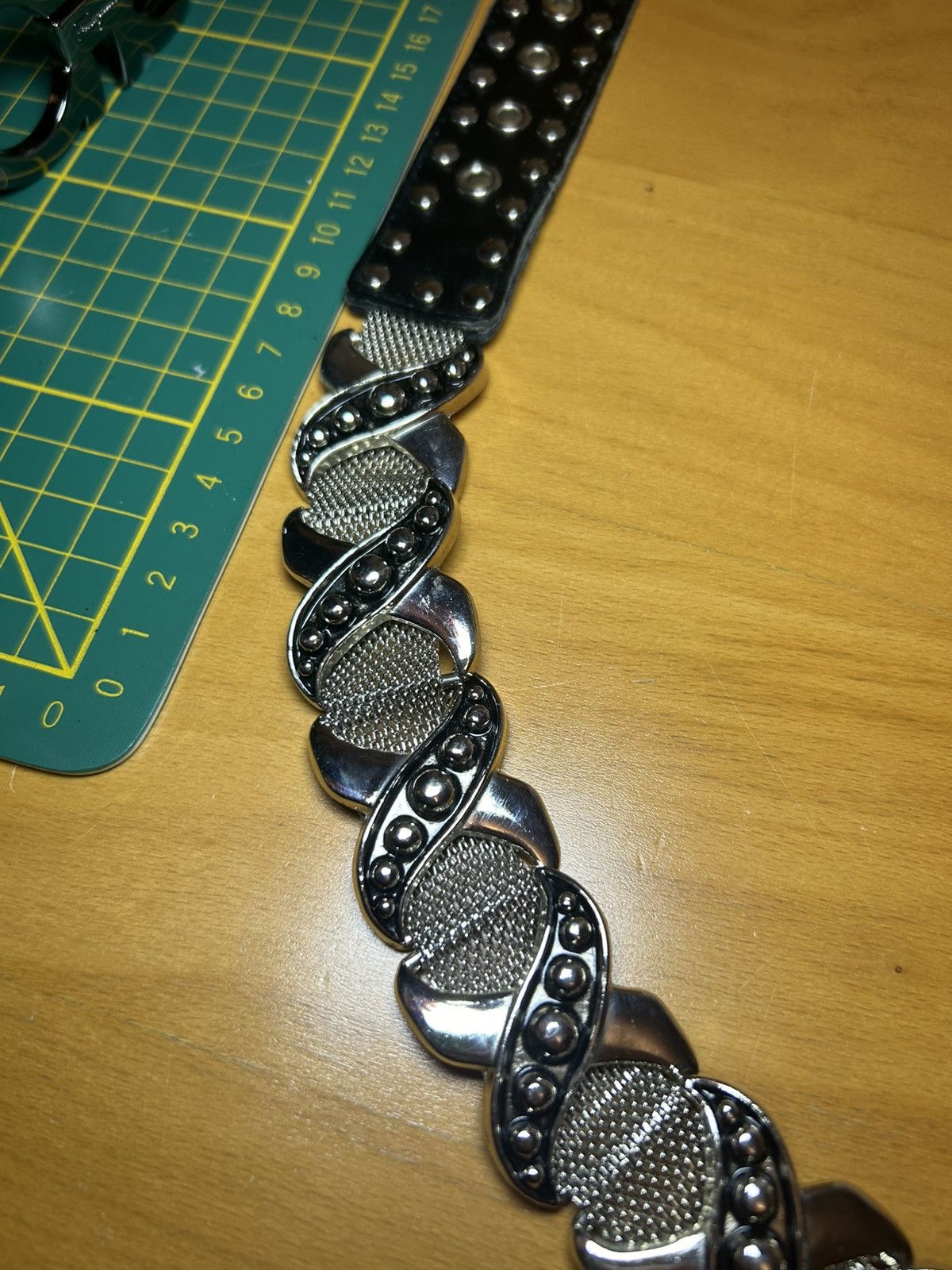 Vintage Vintage Nanni genuine leather “xxx” studded chainmail belt Size ONE SIZE - 20 Thumbnail