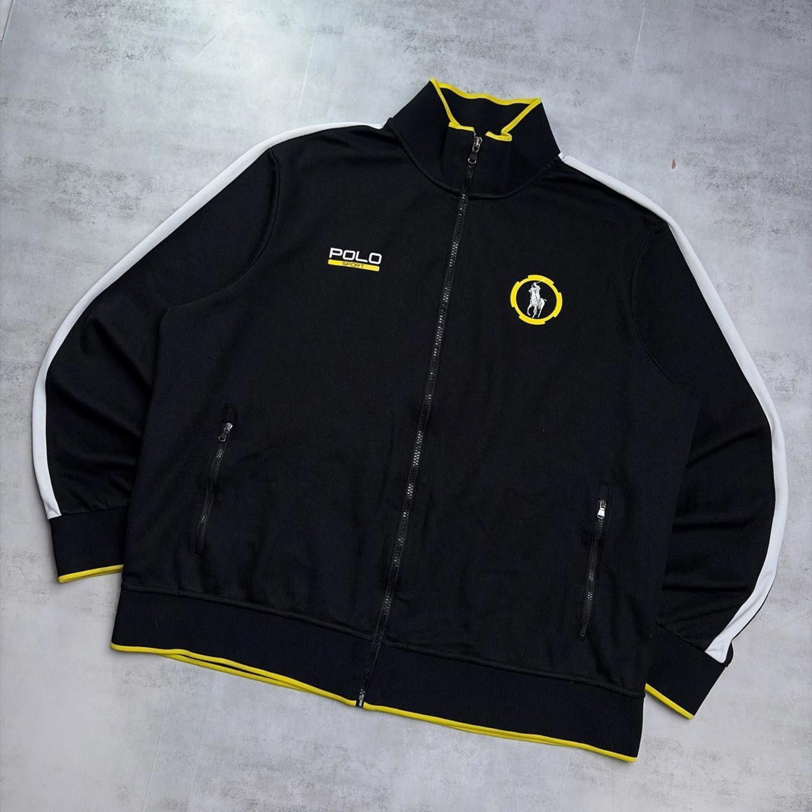 Polo Ralph Lauren Y2K Black Polo Ralph Lauren Polo Sport Striped Track Jacket Size US L / EU 52-54 / 3 - 2 Thumbnail