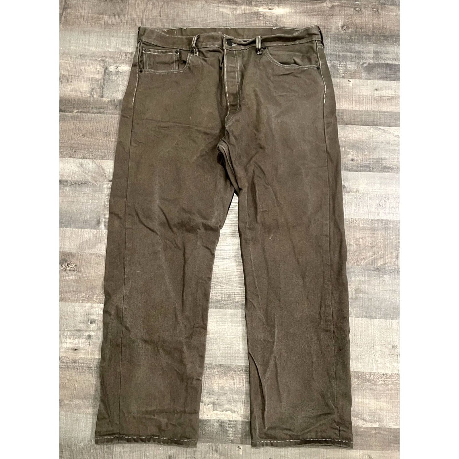 Levi's Levi'S Jeans Mens 40 Gray 501XX 40x30 39x28 Straight Fit Brown Button Fly F320 Size US 40 / EU 56 - 6 Thumbnail