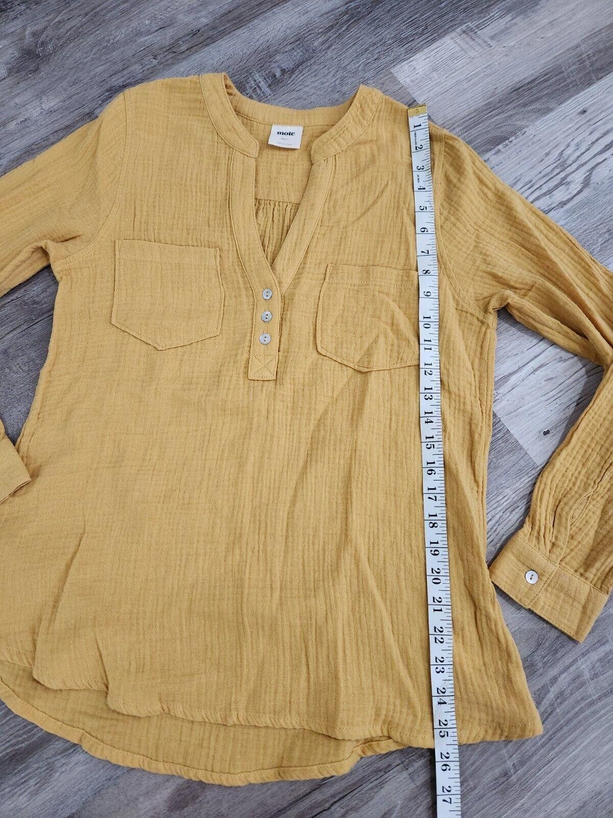 Designer Mote Shirt Small Mustard Yellow Long Sleeve Button Down Size S / US 4 / IT 40 - 6 Thumbnail