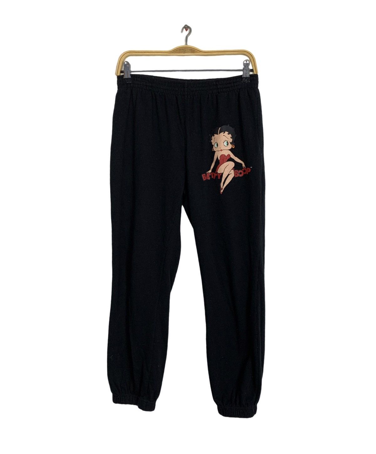 image of 90's Betty Boop X Denifits Track Jogger Pant Big Printed in Black, Women's (Size 28)