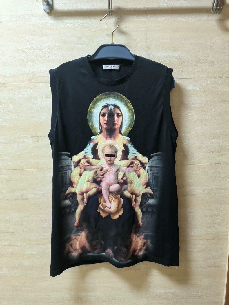Givenchy Givenchy Black Madonna Print Sleeveless T-Shirt, Vest, Mai Size US S / EU 44-46 / 1 - 1 Thumbnail