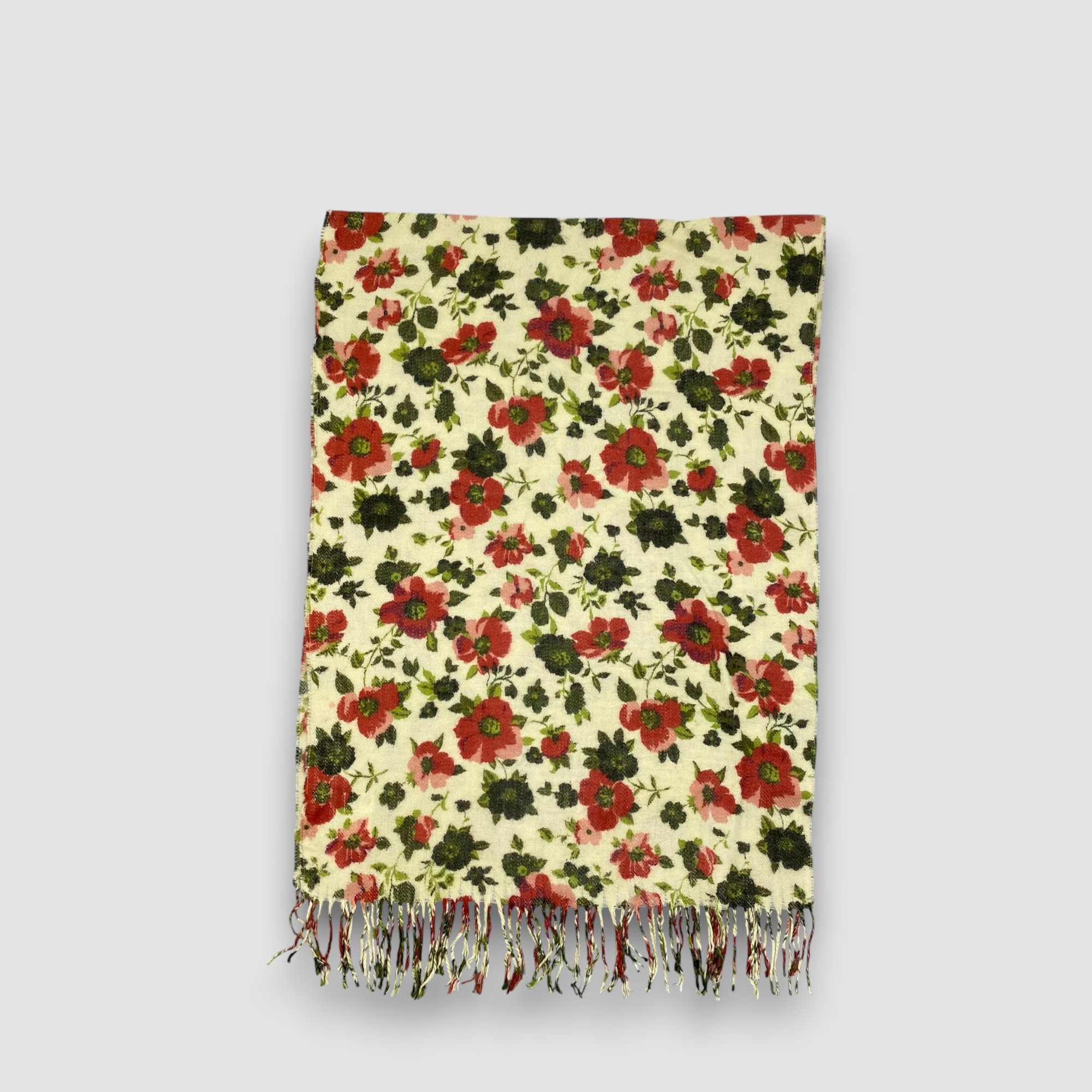 Japanese Brand Vintage Elle Scarf Muffler Wool Shawls Babushka Scarves Size ONE SIZE - 3 Thumbnail