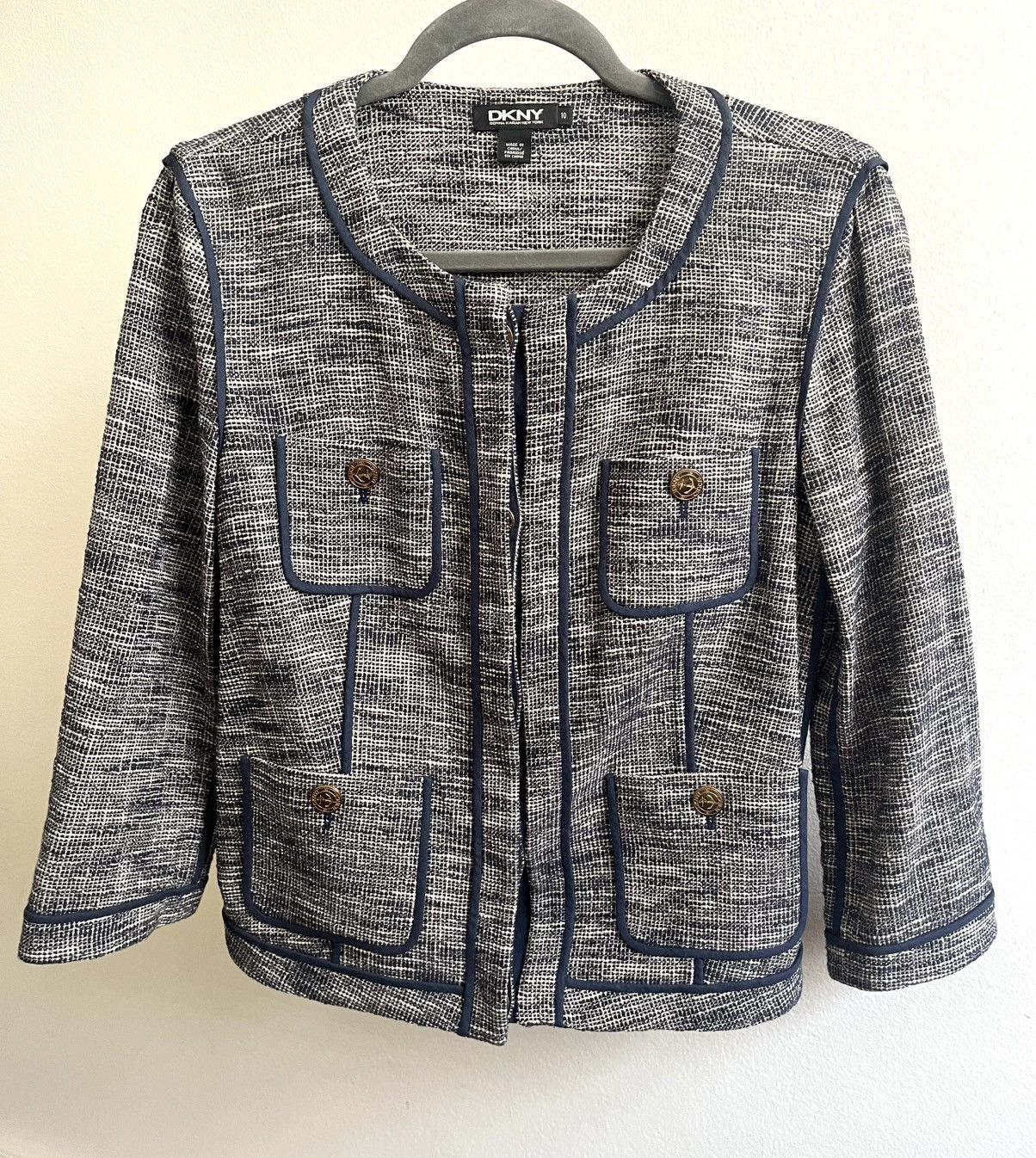 DKNY × Donna Karan DKNY Cropped Blazer Size L / US 10 / IT 46 - 2 Thumbnail