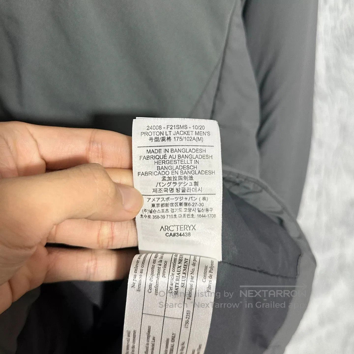 Arc'teryx Arcteryx Proton Lt Jacket in Dark Gray. Size US M / EU 48-50 / 2 - 7 Thumbnail
