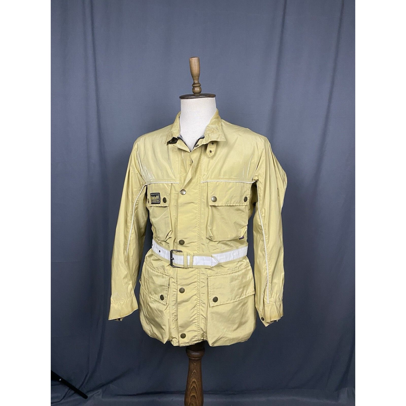 Belstaff Belstaff Touermaster VTG Men's Beige Nylon Belted Motorcycle Size US M / EU 48-50 / 2 - 2 Thumbnail