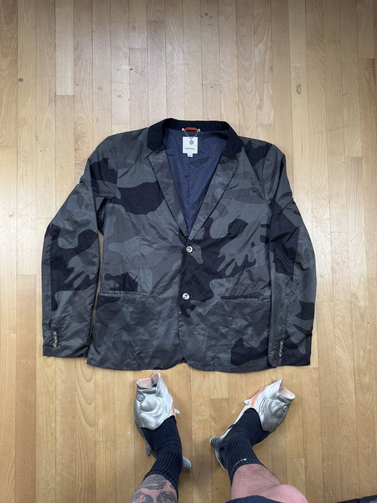 Diesel × Vintage Vintage y2k Diesel Light Blazer 90S From China Rare Jacket Size US S / EU 44-46 / 1 - 1 Thumbnail