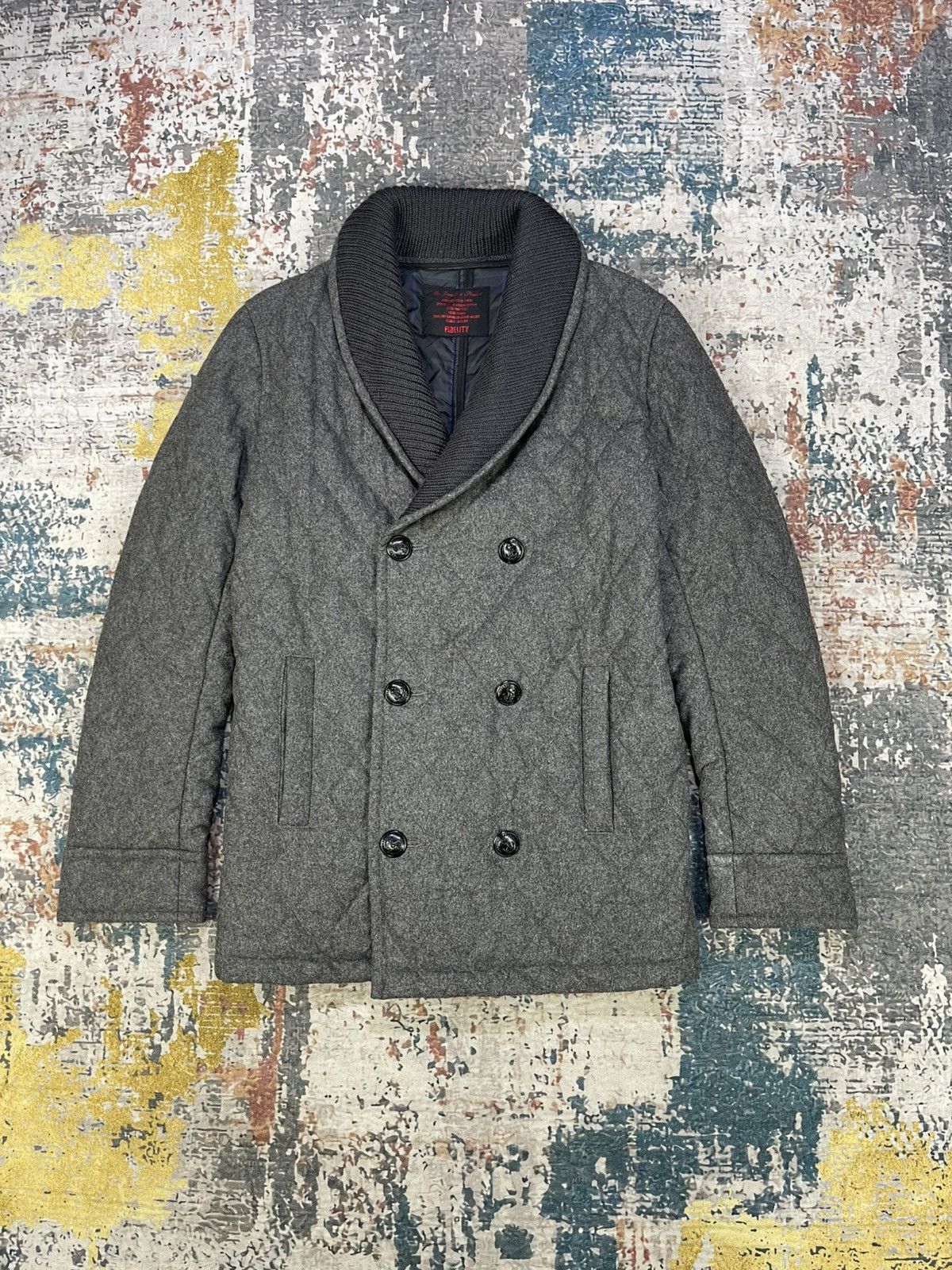 Fidelity Fidelity Shawl Lapel Quilted Issue Peacoat Size US S / EU 44-46 / 1 - 1 Thumbnail