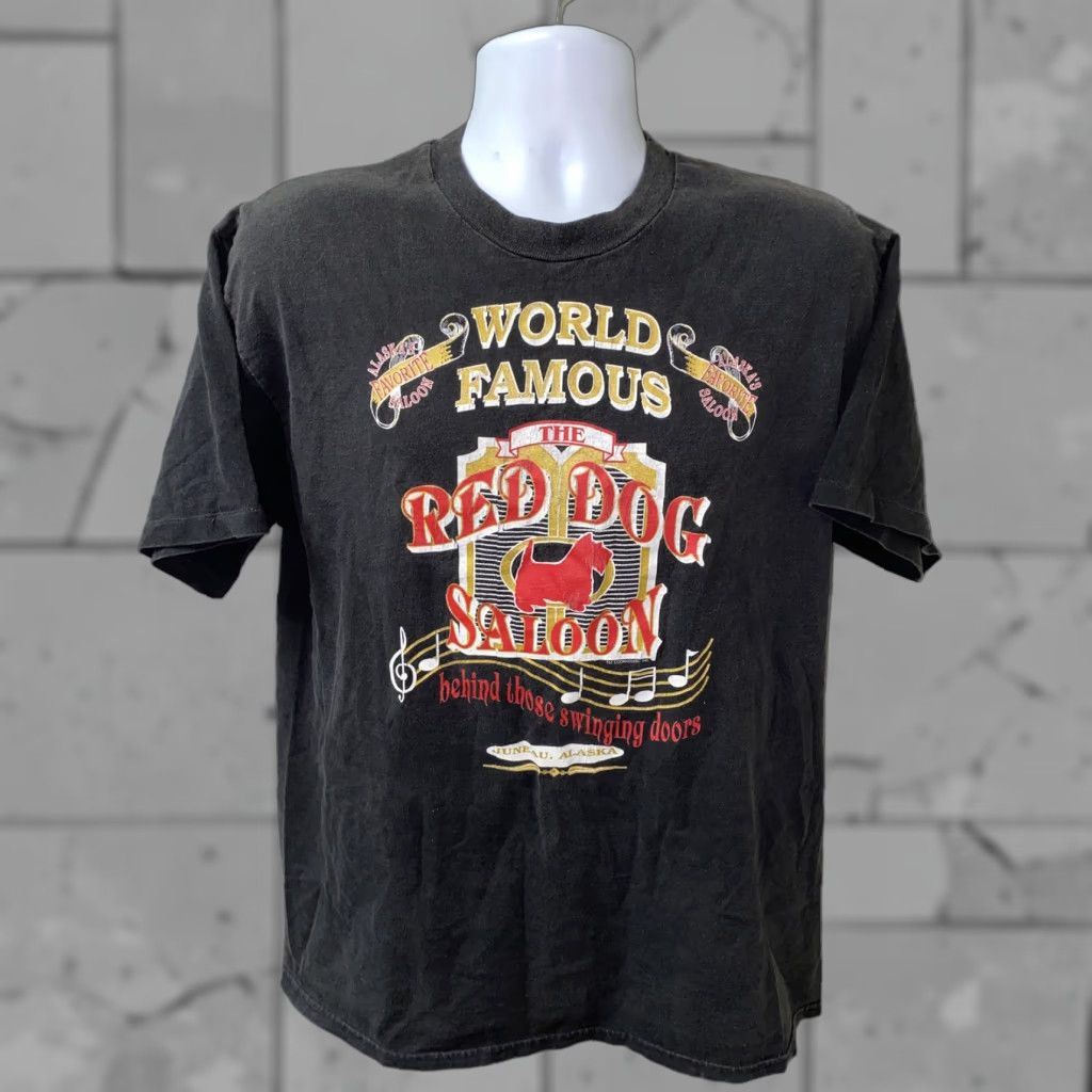 Hanes VINTAGE Hanes T-Shirt World Famous Saloon Heavyweight Black Short Sleeve Mens L Size US L / EU 52-54 / 3 - 1 Thumbnail