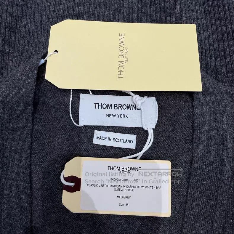 Thom Browne Thom Browne Classic Cashmere Cardigan in Medium Grey Size XS / US 0-2 / IT 36-38 - 6 Thumbnail
