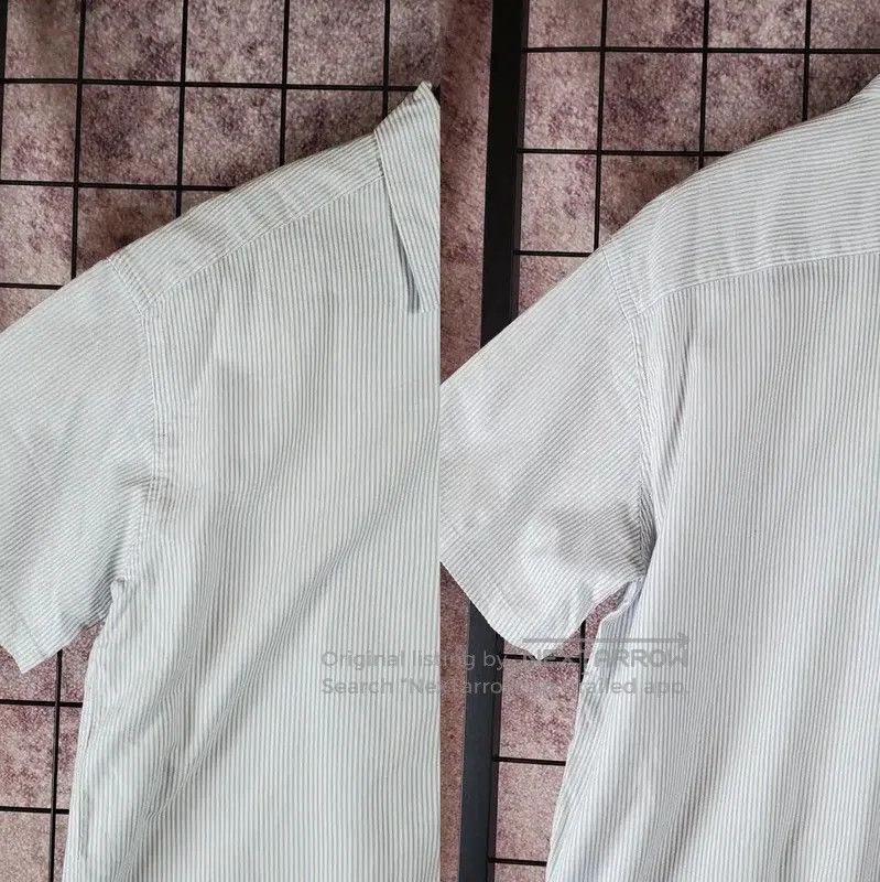 Dior Dior Light Blue Cotton Striped Short Sleeve Shirt . Size US M / EU 48-50 / 2 - 5 Thumbnail