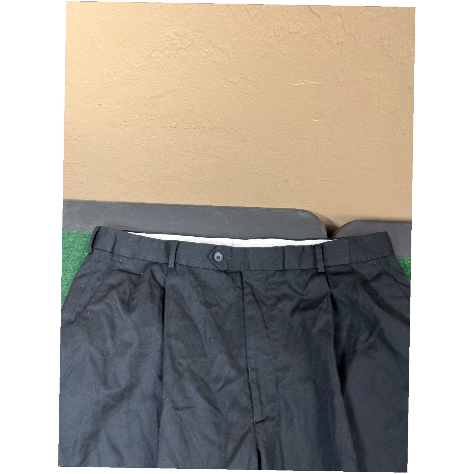 Joseph Joseph & Feiss International Slacks Pants Men's Size 40 x 30 Black Pleated Cuffs Size US 39 - 2 Thumbnail