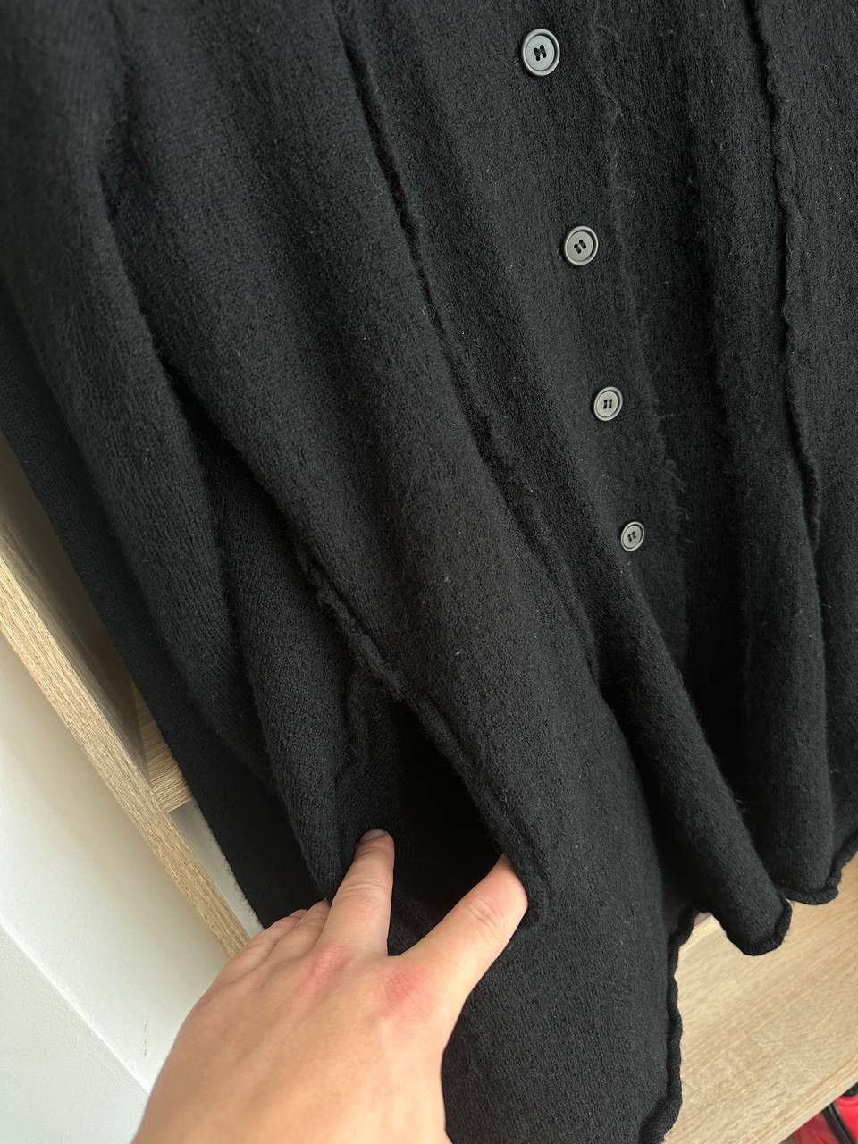 Rundholz × Vintage Vintage Rundholz Black Wool Cardigan Avant Garde Sweater Size US M / EU 48-50 / 2 - 12 Thumbnail