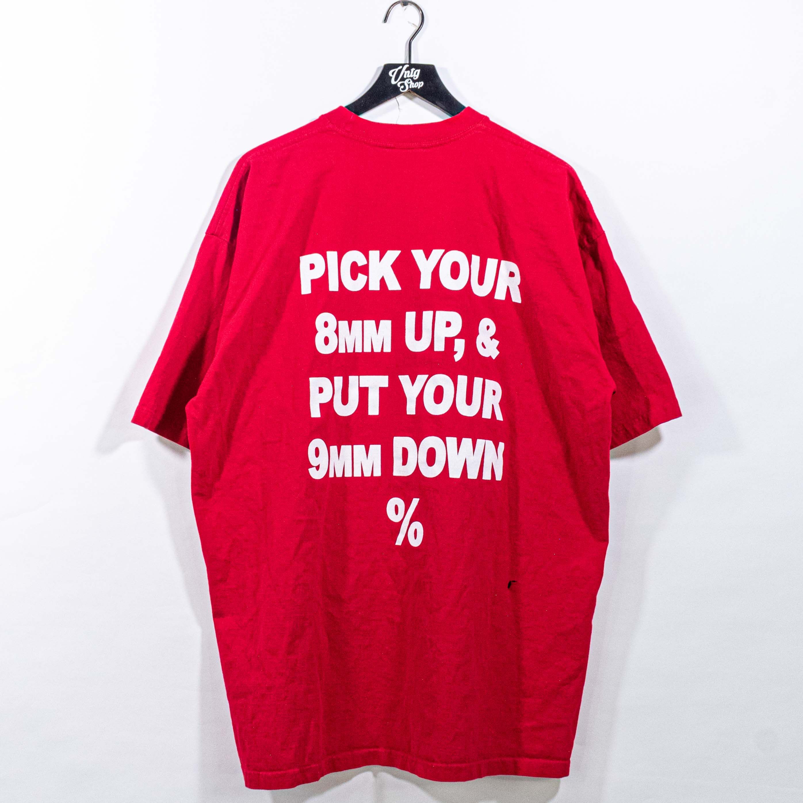 Vintage Pick Up Your 8mm Put Down Your 9mm Hustle T-Shirt Baggy Size US XL / EU 56 / 4 - 2 Thumbnail