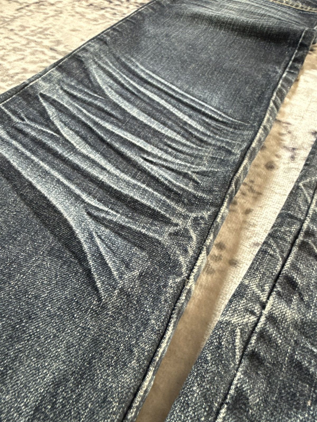 Japanese Brand Lemans Japan Claw Mark Whiskers Shadow Wash Jeans Size US 29 - 9 Thumbnail