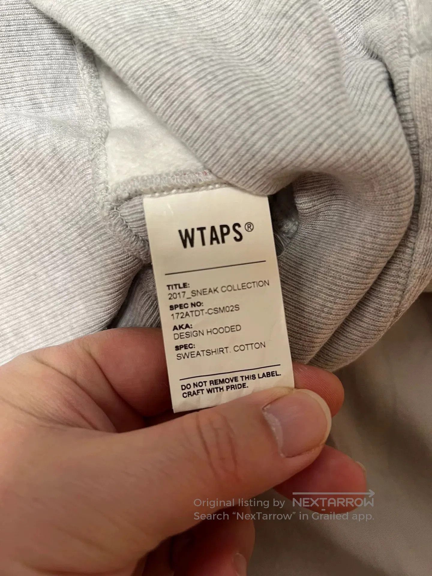 Wtaps WTAPS Design Hooded Sweatshirt in Gray. Size US XL / EU 56 / 4 - 7 Thumbnail