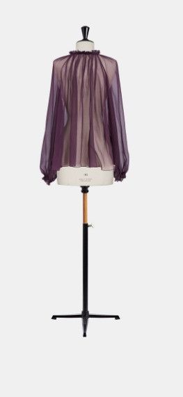 Dior o1w1db10924 Silk Blouse in Purple Size L / US 10 / IT 46 - 2 Thumbnail