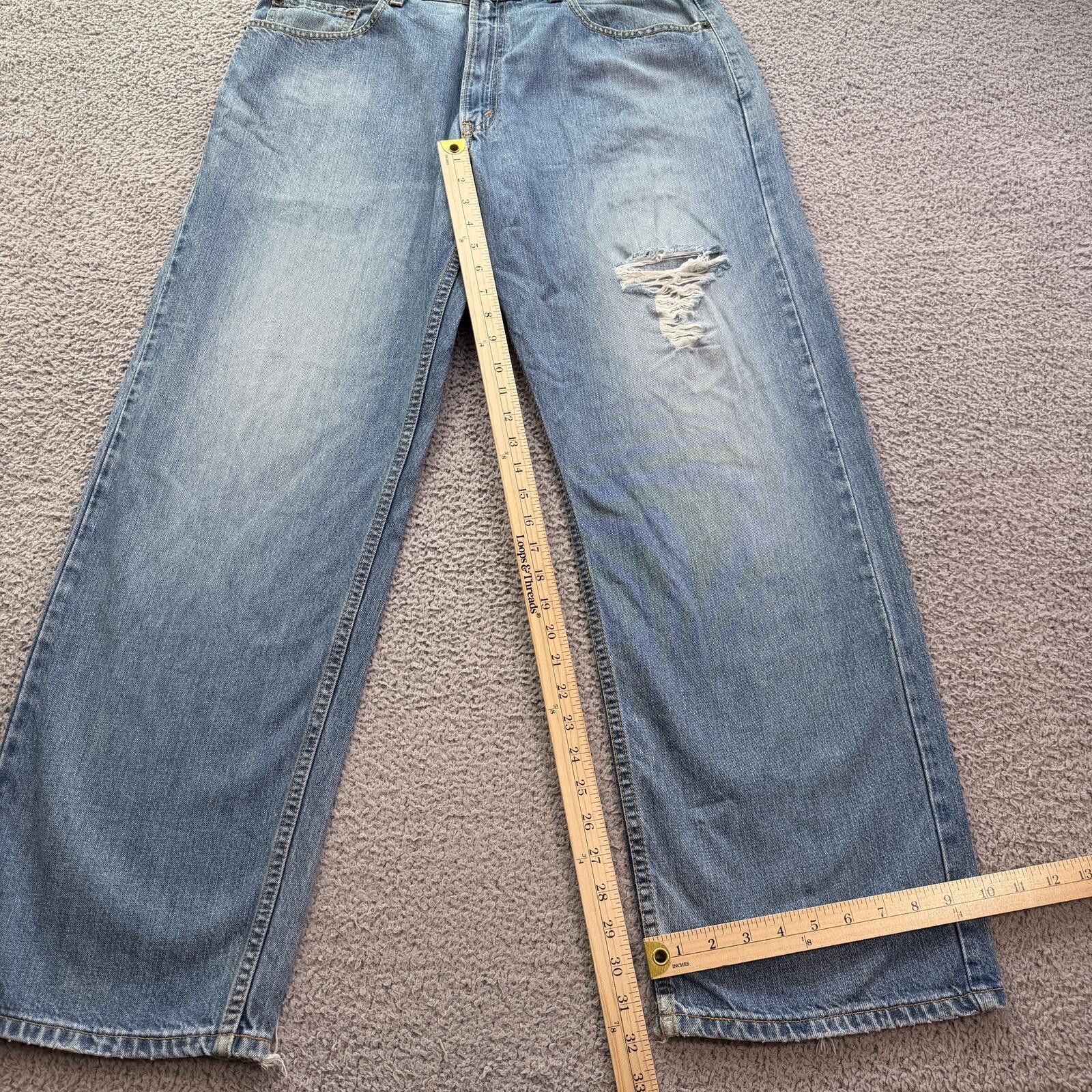 Levi's Levis 569 Loose Straight Jeans Mens 36x32 Light Wash Baggy Size US 36 / EU 52 - 4 Thumbnail