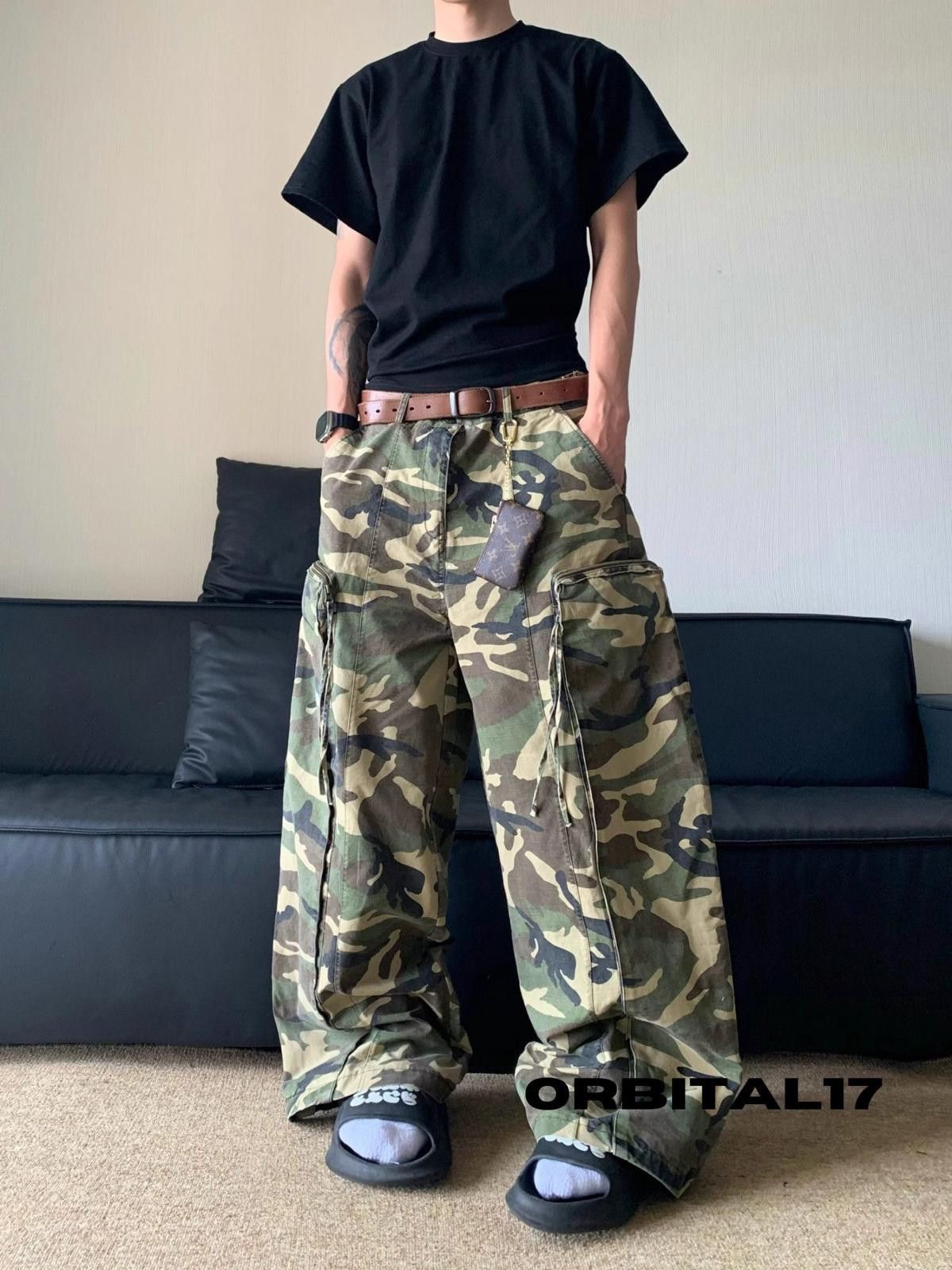 Other Camo Baggy Stacked Flare Cargo Pants Size US 32 / EU 48 - 3 Thumbnail