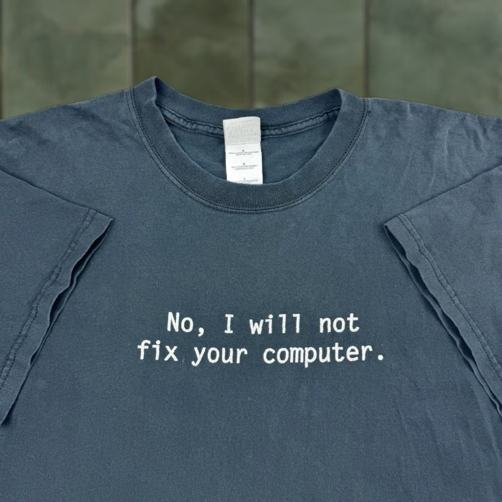 Gildan Vintage Gildan Black Funny Computer T-Shirt Adult Large Geek Y2K 90s Meme Mens Size US L / EU 52-54 / 3 - 1 Thumbnail