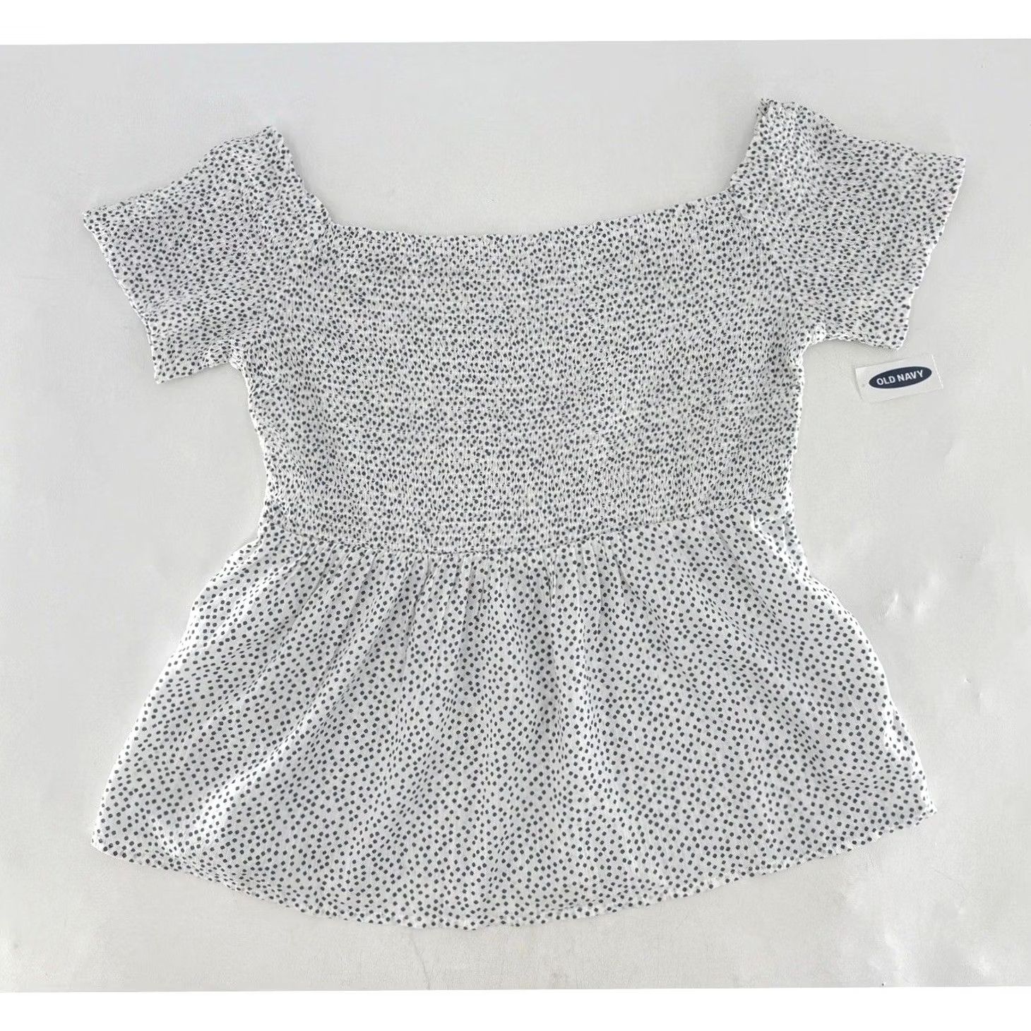 Old Navy NWT Old Navy Polka Dot Blouse Top Sz L Off The Shoulder Spotted Peplum Cottage Size L / US 10 / IT 46 - 3 Thumbnail