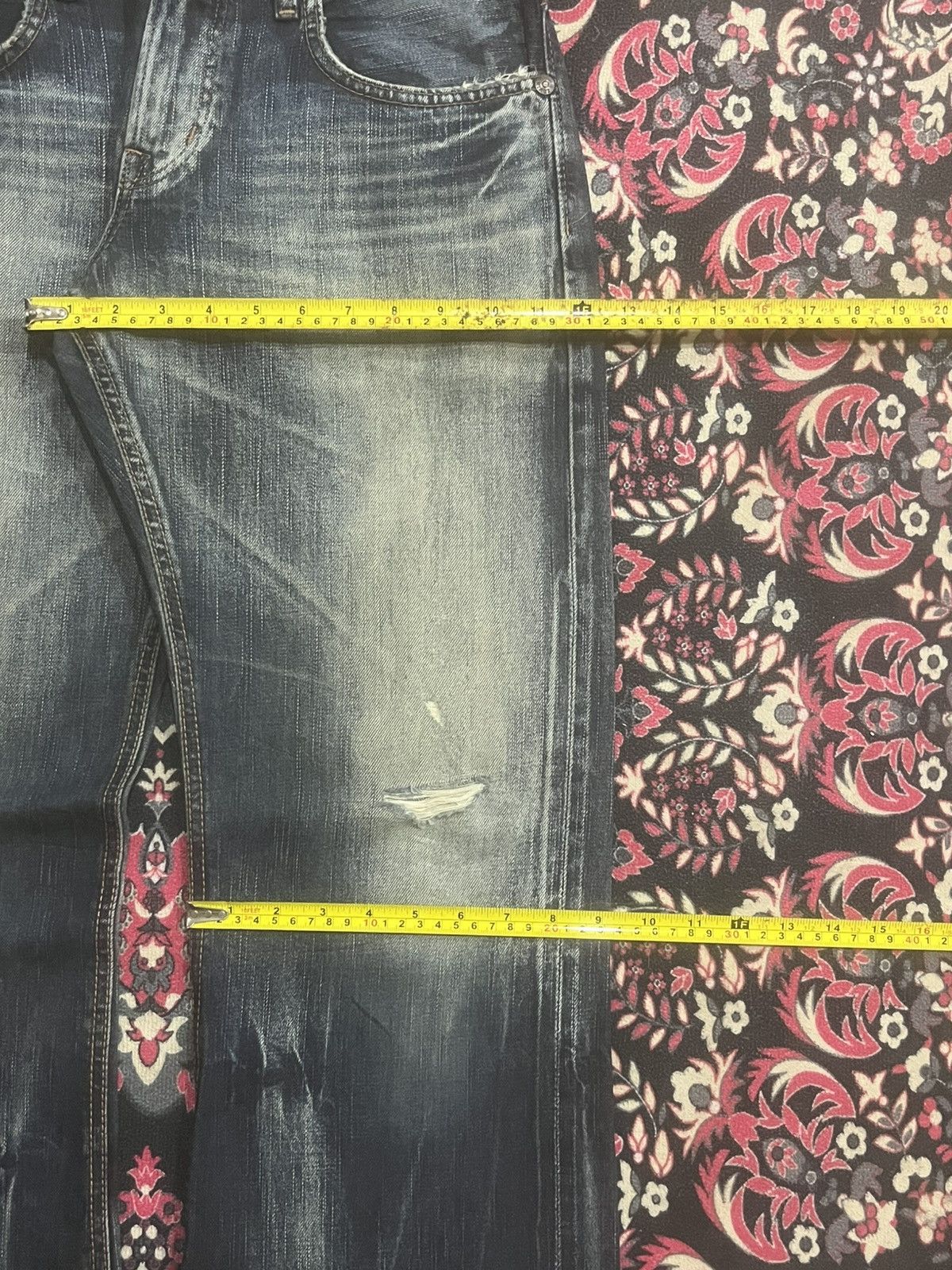 Vintage Edwin 505 Dark Faded Ripped Buckle Back Selvedge Flare Jeans Size US 30 / EU 46 - 17 Thumbnail