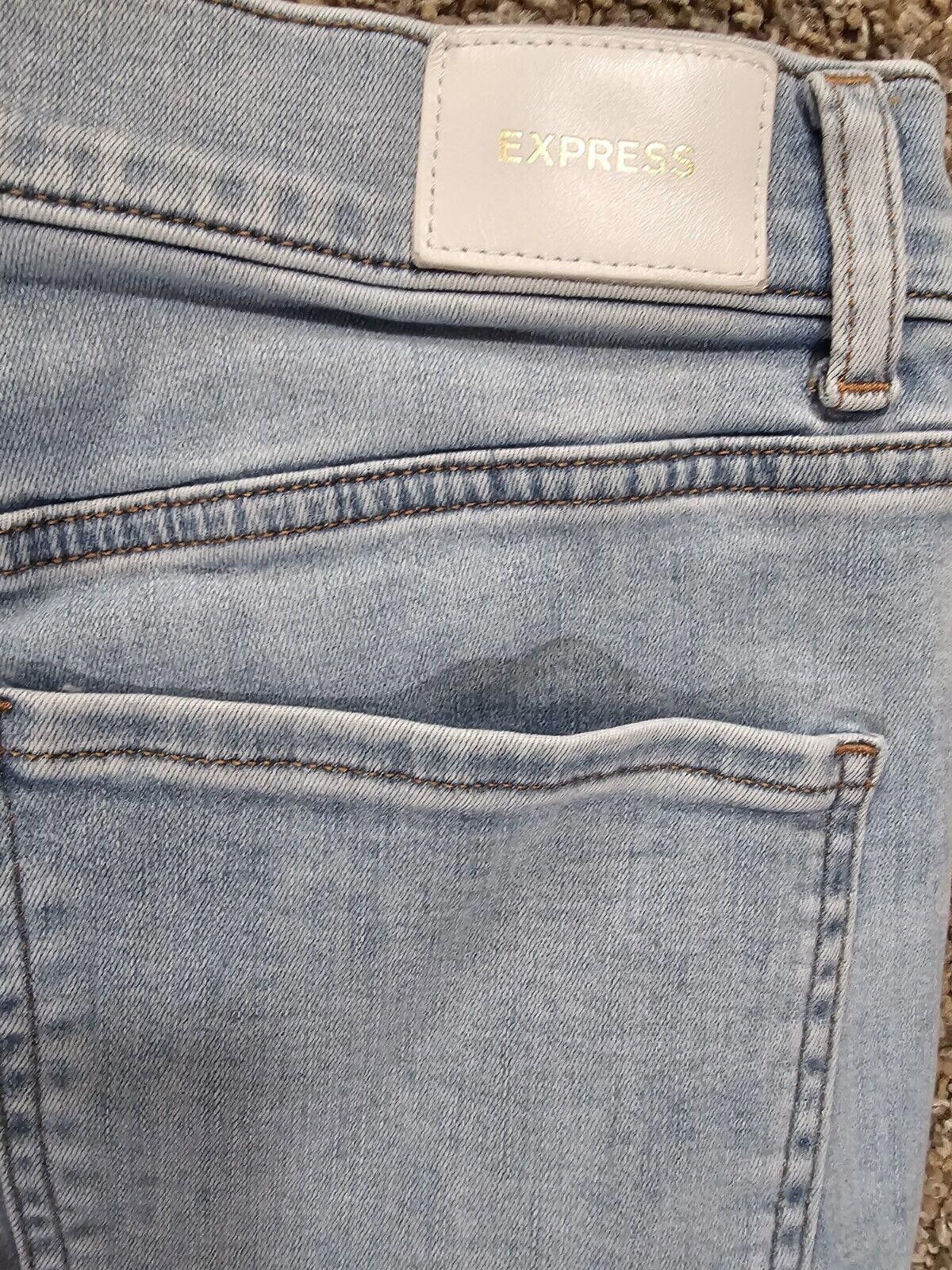 Express Womens Express High Rise Stretch Skinny Jeans Size 12R Size 34" / US 12 / IT 48 - 8 Thumbnail