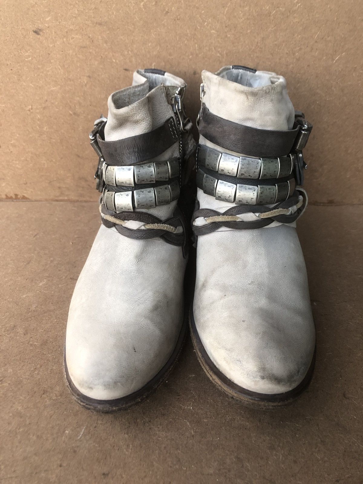 A.S.98 A.S 98 Grey Leather Women’s Ankle Boot Size 39 Size US 9 / IT 39 - 4 Thumbnail