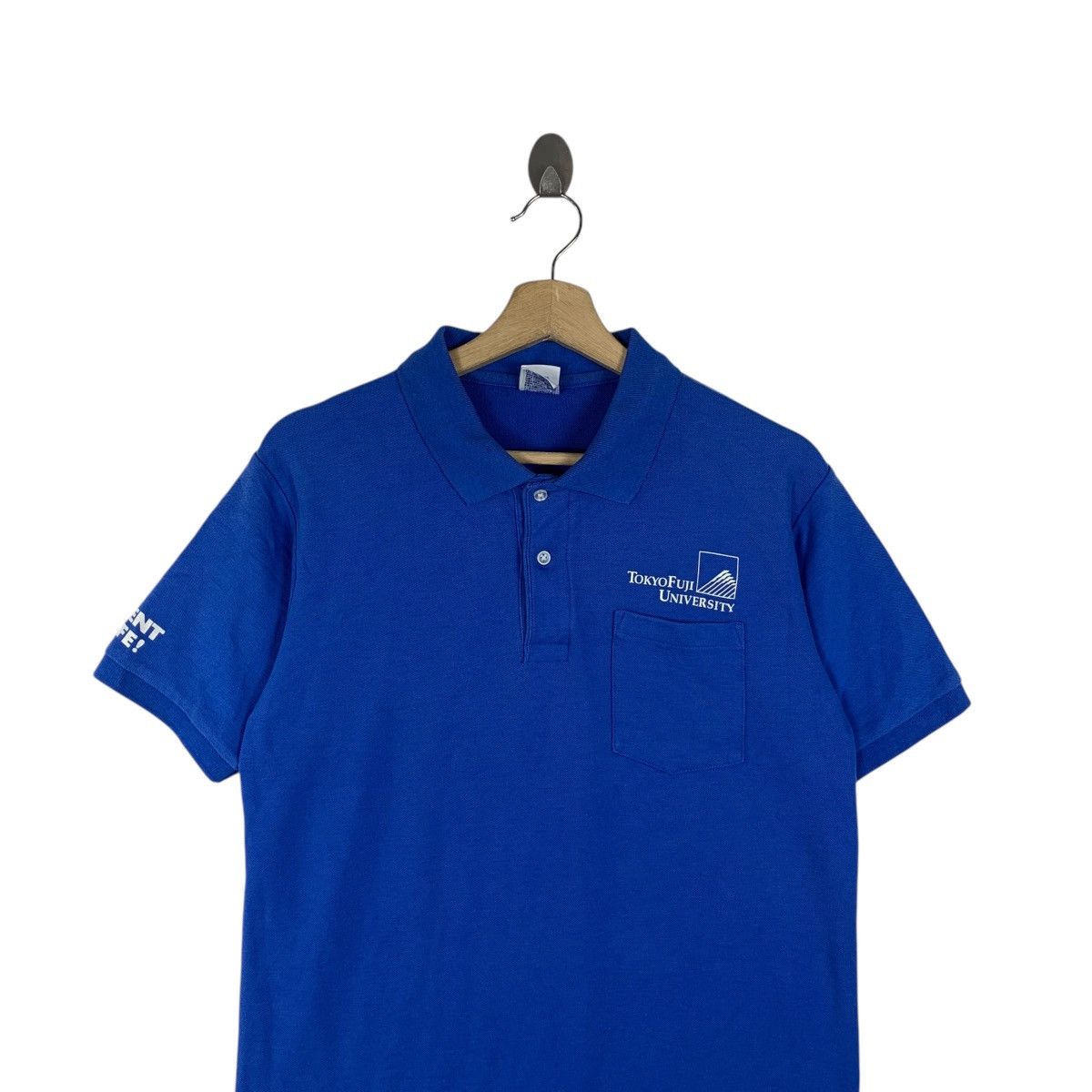 Vintage TOKYO FUJI UNIVERSITY Event Produce Semi Polo Tee Shirt Top Size US L / EU 52-54 / 3 - 2 Thumbnail