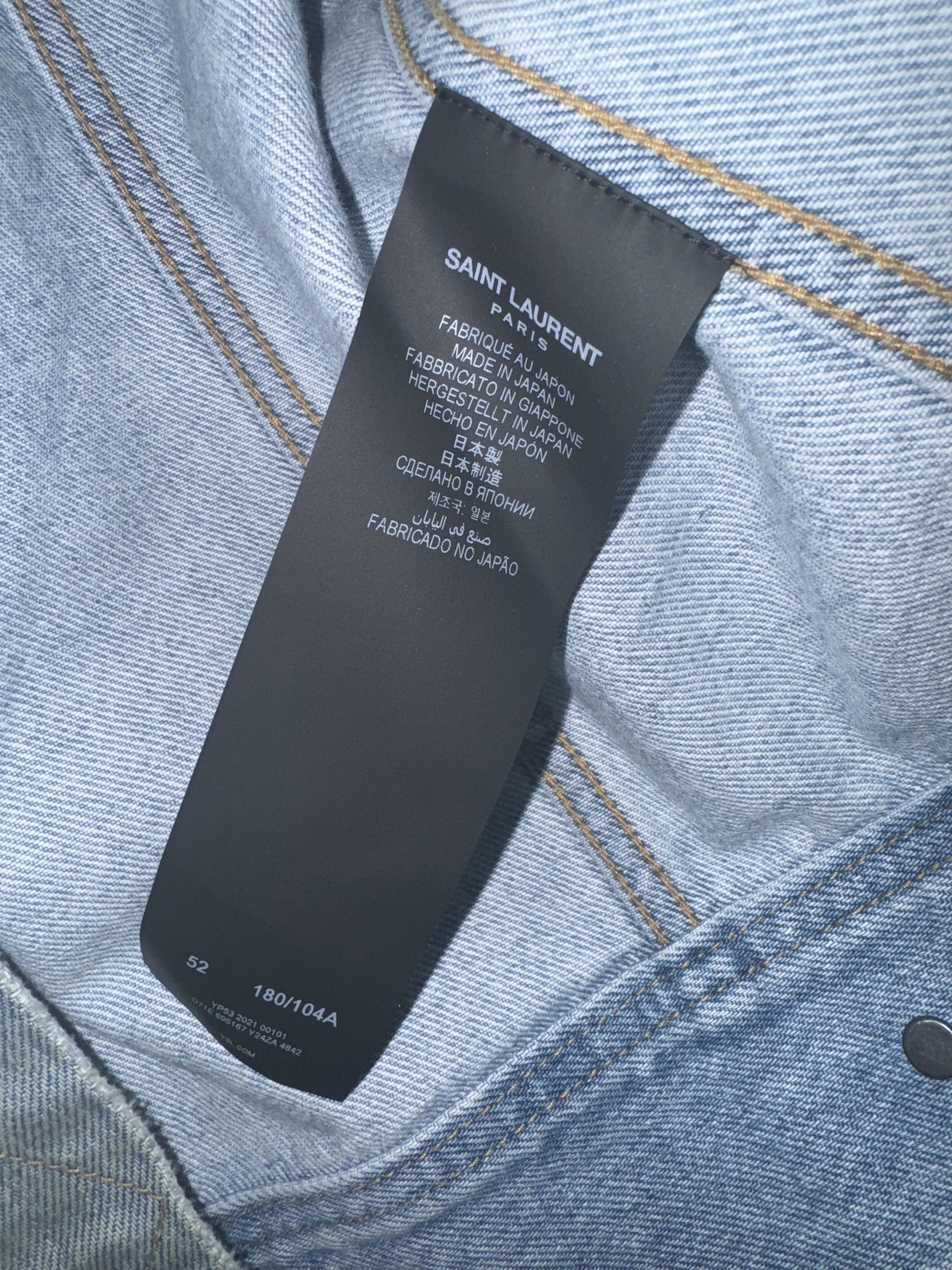 Saint Laurent Paris Short Sleeve Distressed Studded Denim Jacket Size US M / EU 48-50 / 2 - 5 Thumbnail