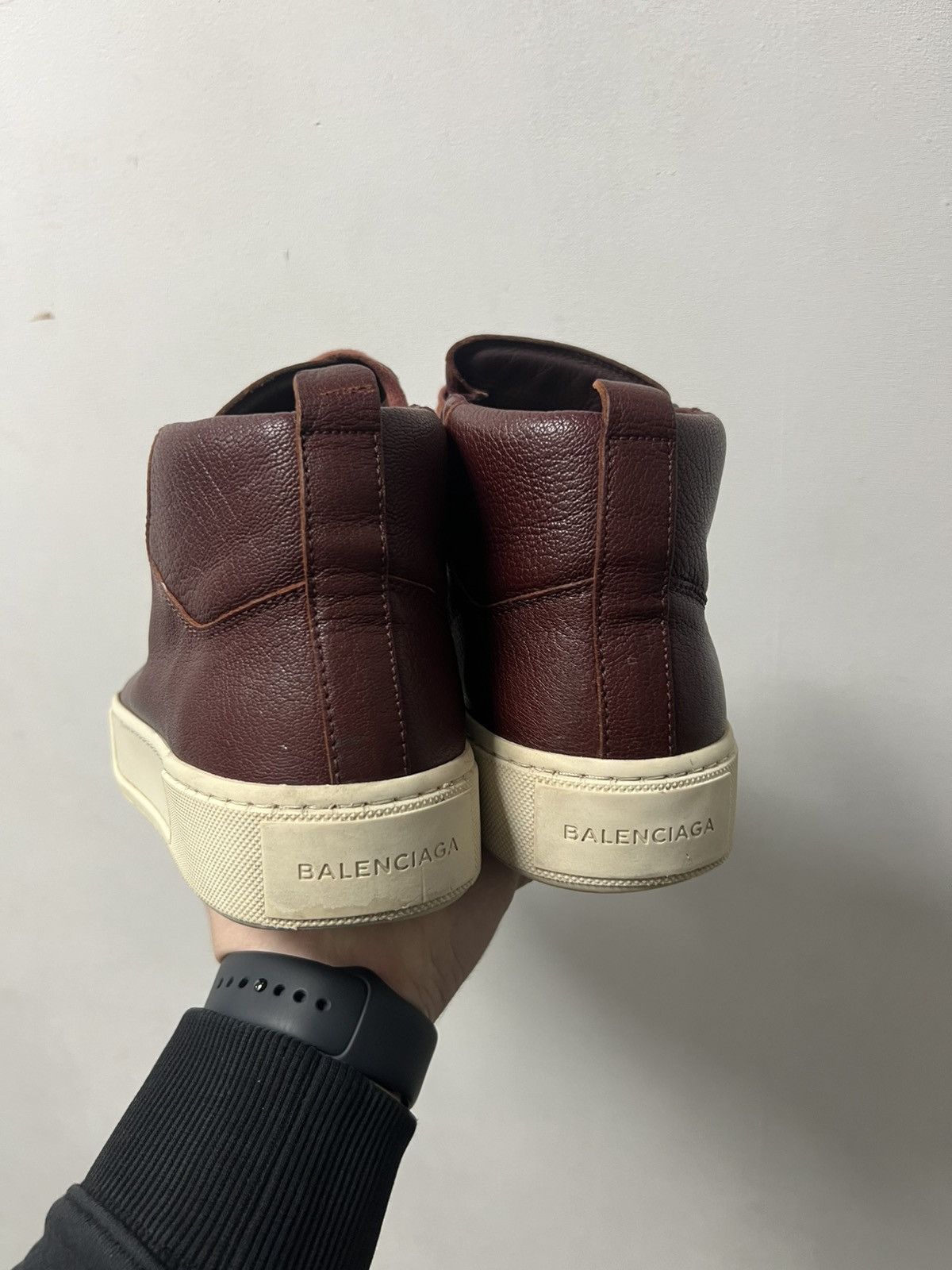 Balenciaga Balenciaga Arena High Top Sneakers Black Leather Shoes Size US 9 / EU 42 - 7 Thumbnail