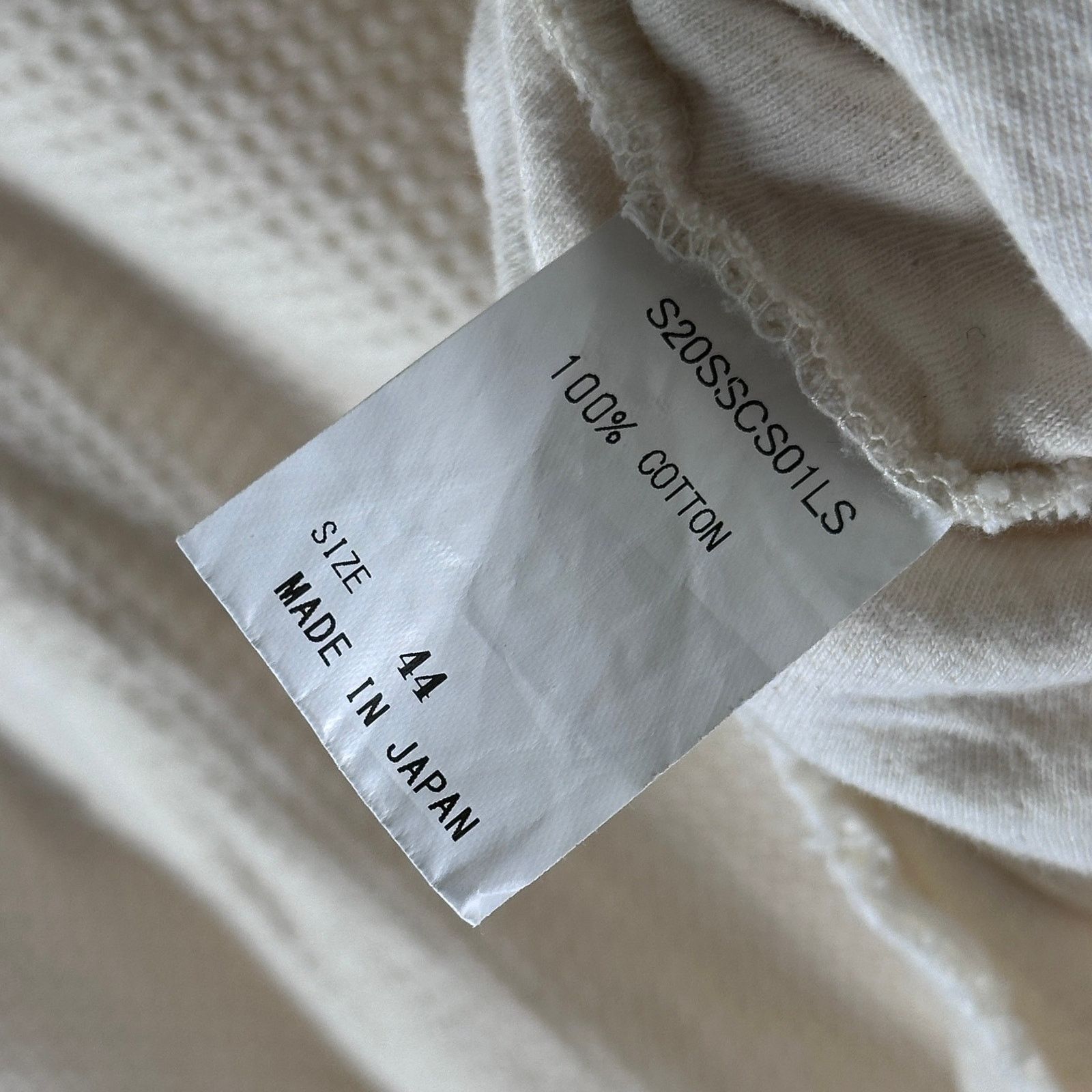 SOSHIOTSUKI Asymmetrical Cream Waffle Thermal Longsleeve Size US M / EU 48-50 / 2 - 6 Thumbnail