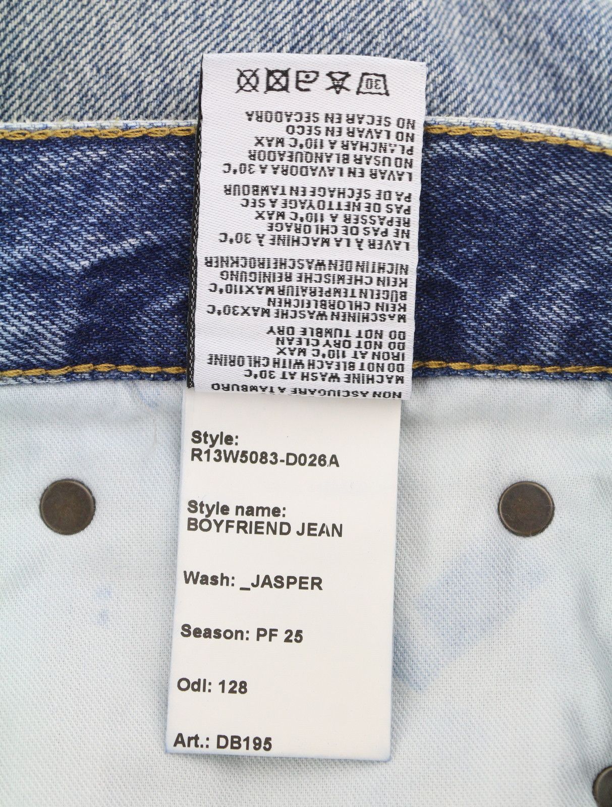 R13 BOYFRIEND 29 Jasper Cropped Blue PF25 Jeans 87191 Size 29" - 9 Thumbnail