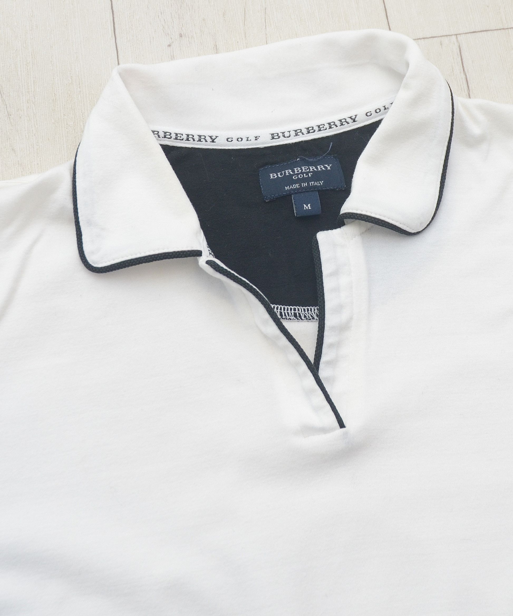 Burberry × Vintage Vintage Womens Burberry Golf Logo White Polo Shirt Size M / US 6-8 / IT 42-44 - 6 Thumbnail