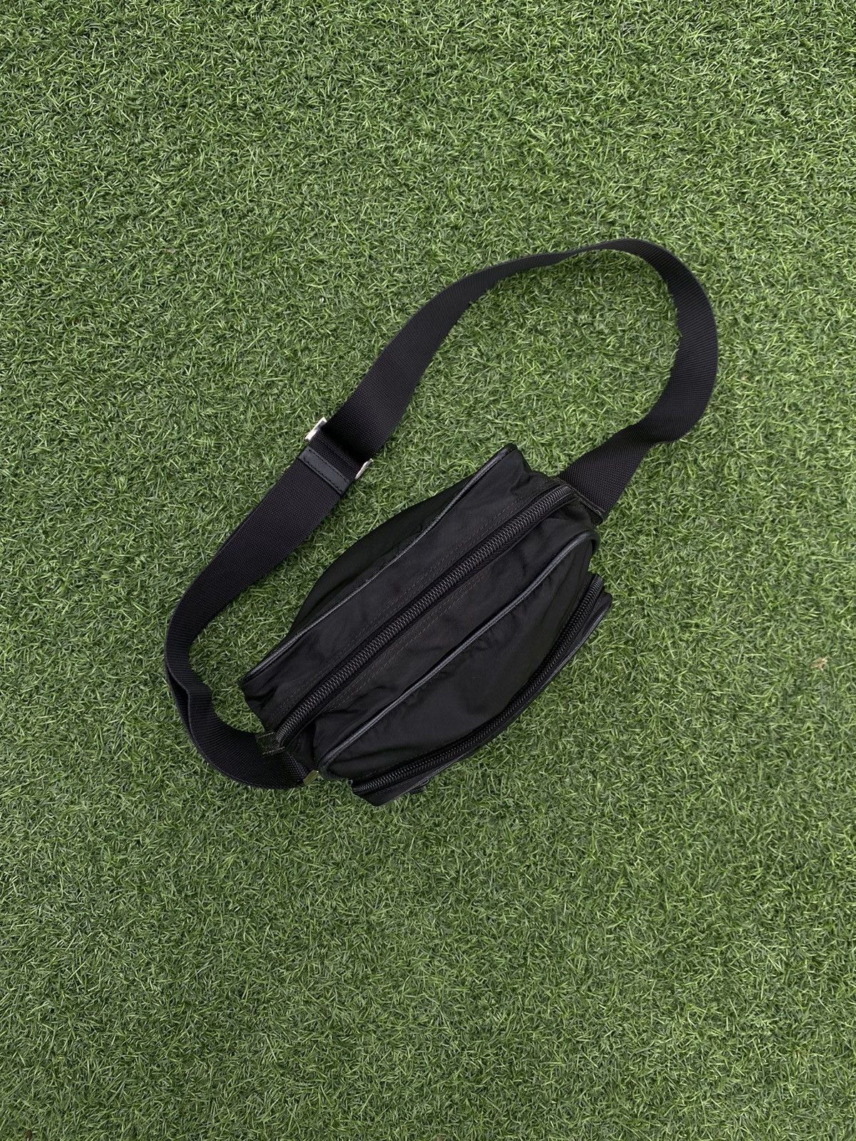 PRADA SMALL BLACK NYLON MESSENGER CROSSBODY BAG
