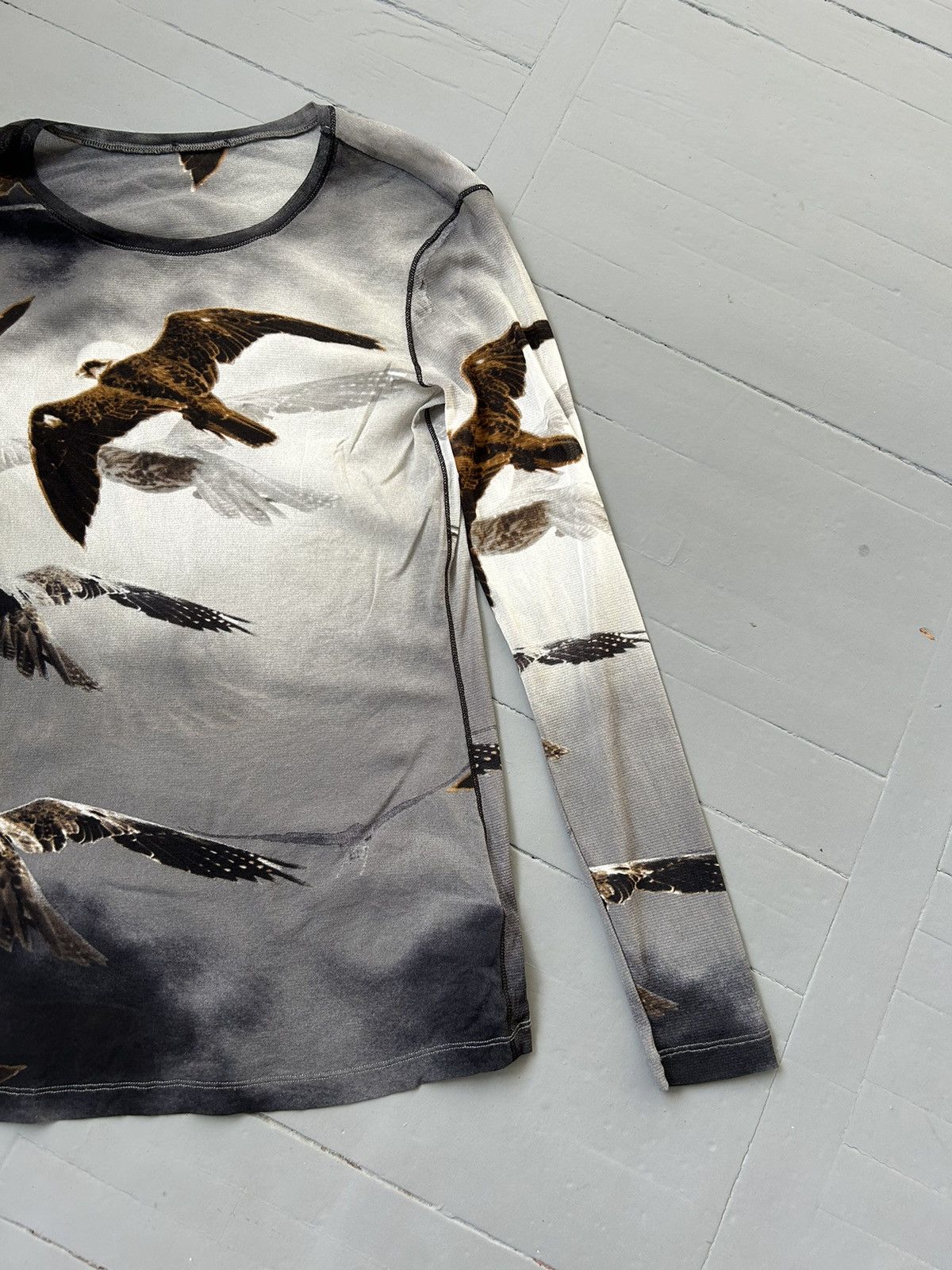Japanese Brand Mesh long sleeve shirt with eagles Size M / US 6-8 / IT 42-44 - 3 Thumbnail