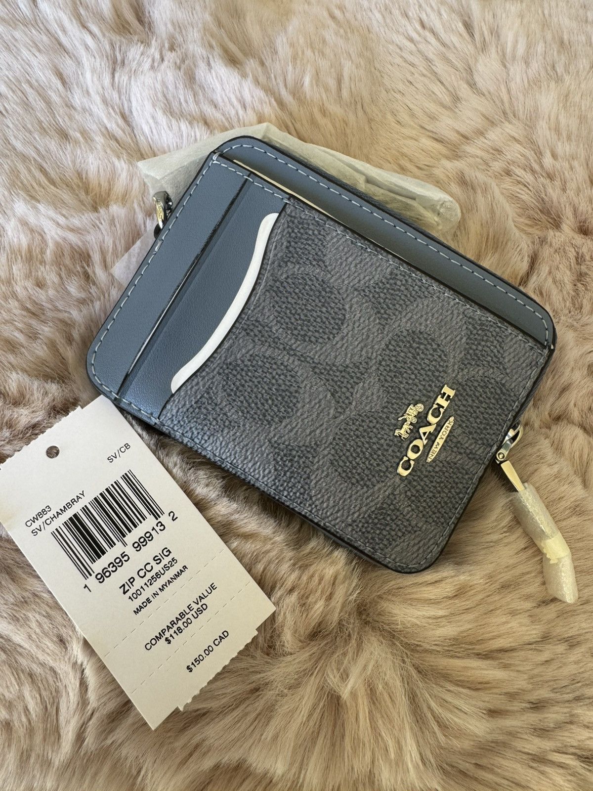 Coach NWT Coach CW883 Zip Card Case In Signature Canvas Size ONE SIZE - 1 Thumbnail
