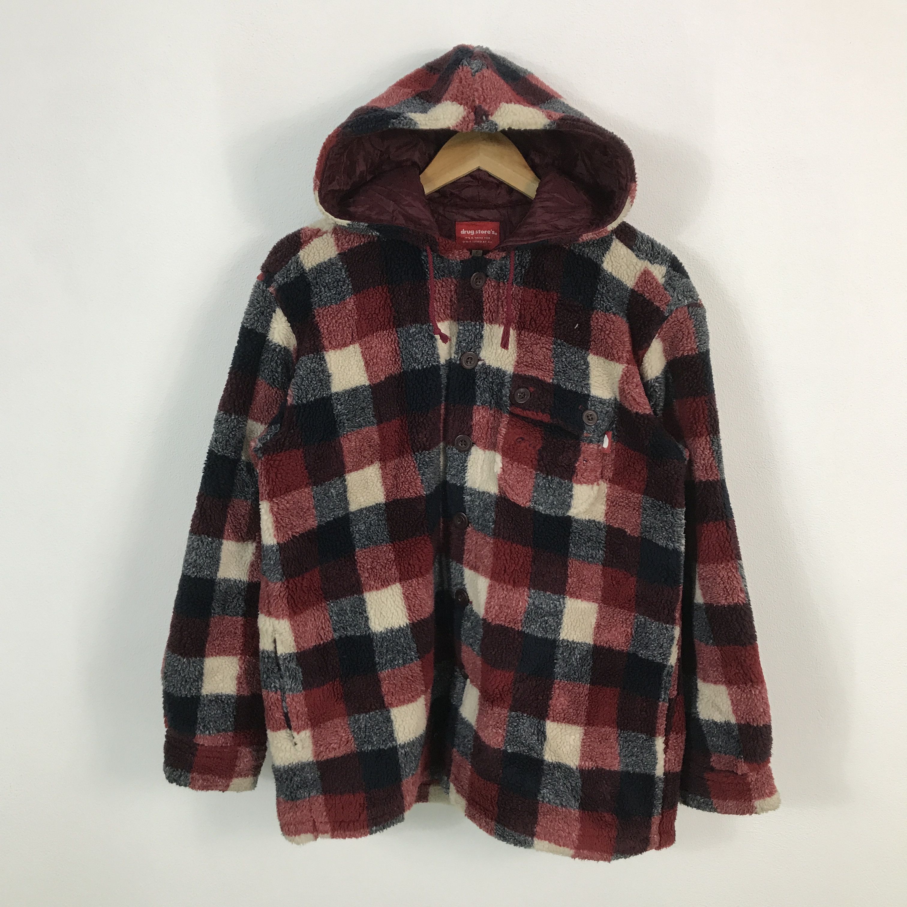 Japanese Brand drug store's multi pocket Japan Sherpa button up jacket Size US L / EU 52-54 / 3 - 1 Thumbnail