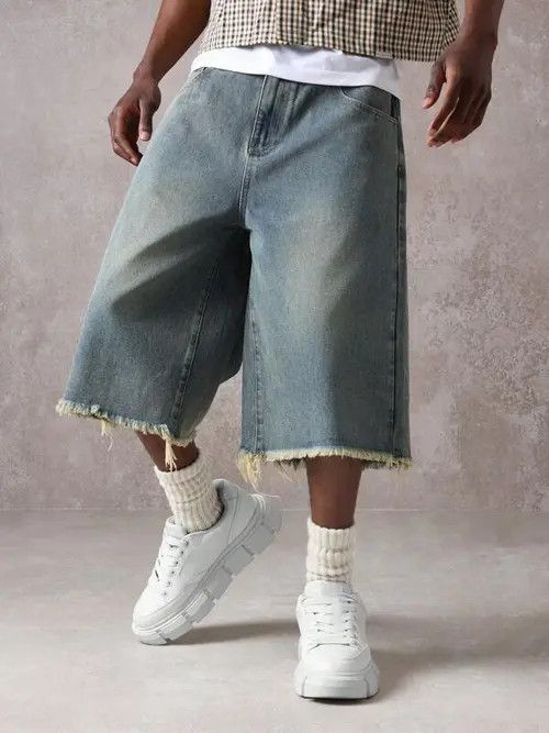 Jean × Vintage RAW EDGY Y2K jorts denim jeans shorts Size US 30 / EU 46 - 1 Thumbnail