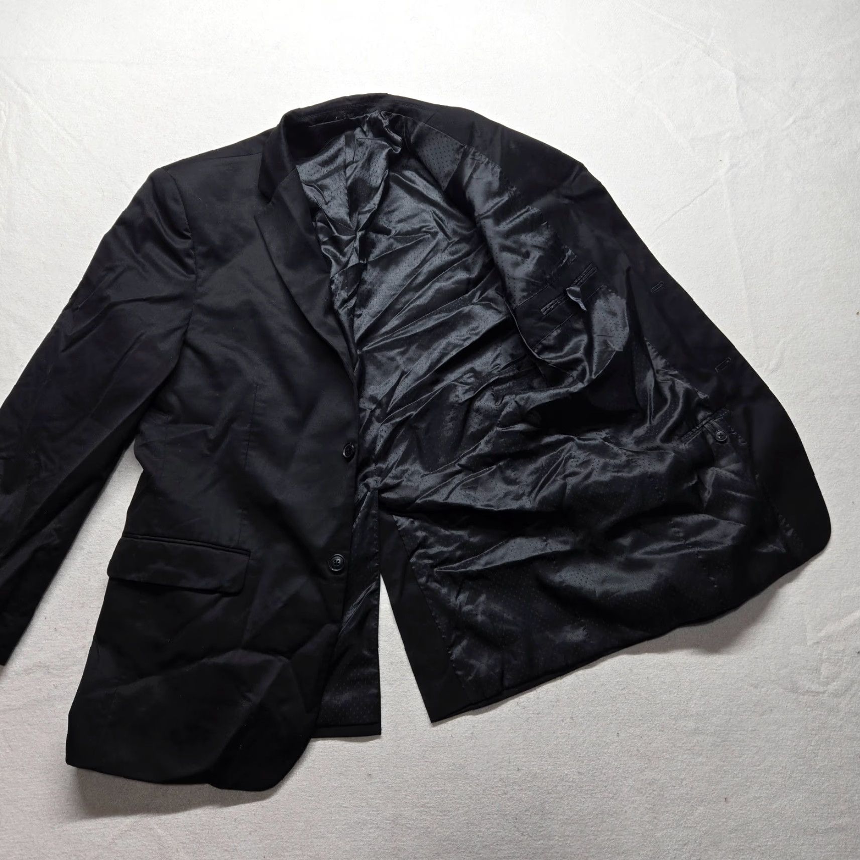 Haggar Haggar Blazer Two-Button Black 42 L Long Mens Shirt Jacket Sport Coat Coat Vintage No Size 42R - 2 Thumbnail