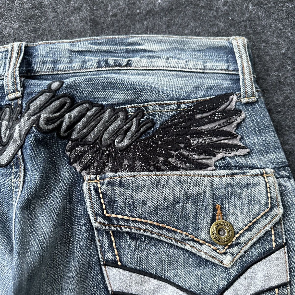 Le Grande Bleu (L.G.B.) Oririn Jeans Embroidery Wings Distressed Denim W34 D663 Size US 34 / EU 50 - 5 Thumbnail