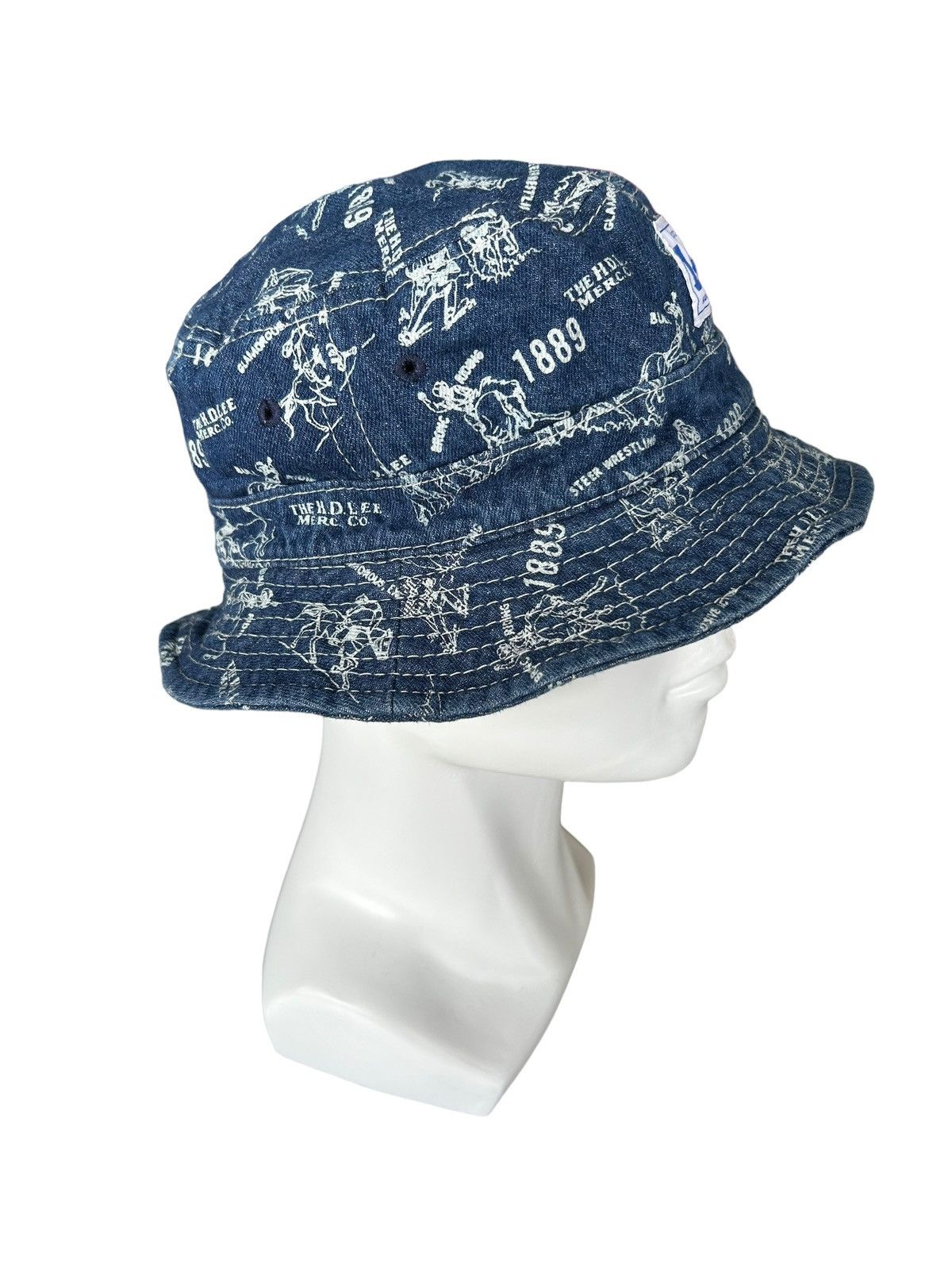 Japanese Brand × Kapital × Vintage Lee Denim Bucket Hats Full Print Bucket Hats Size ONE SIZE - 3 Thumbnail