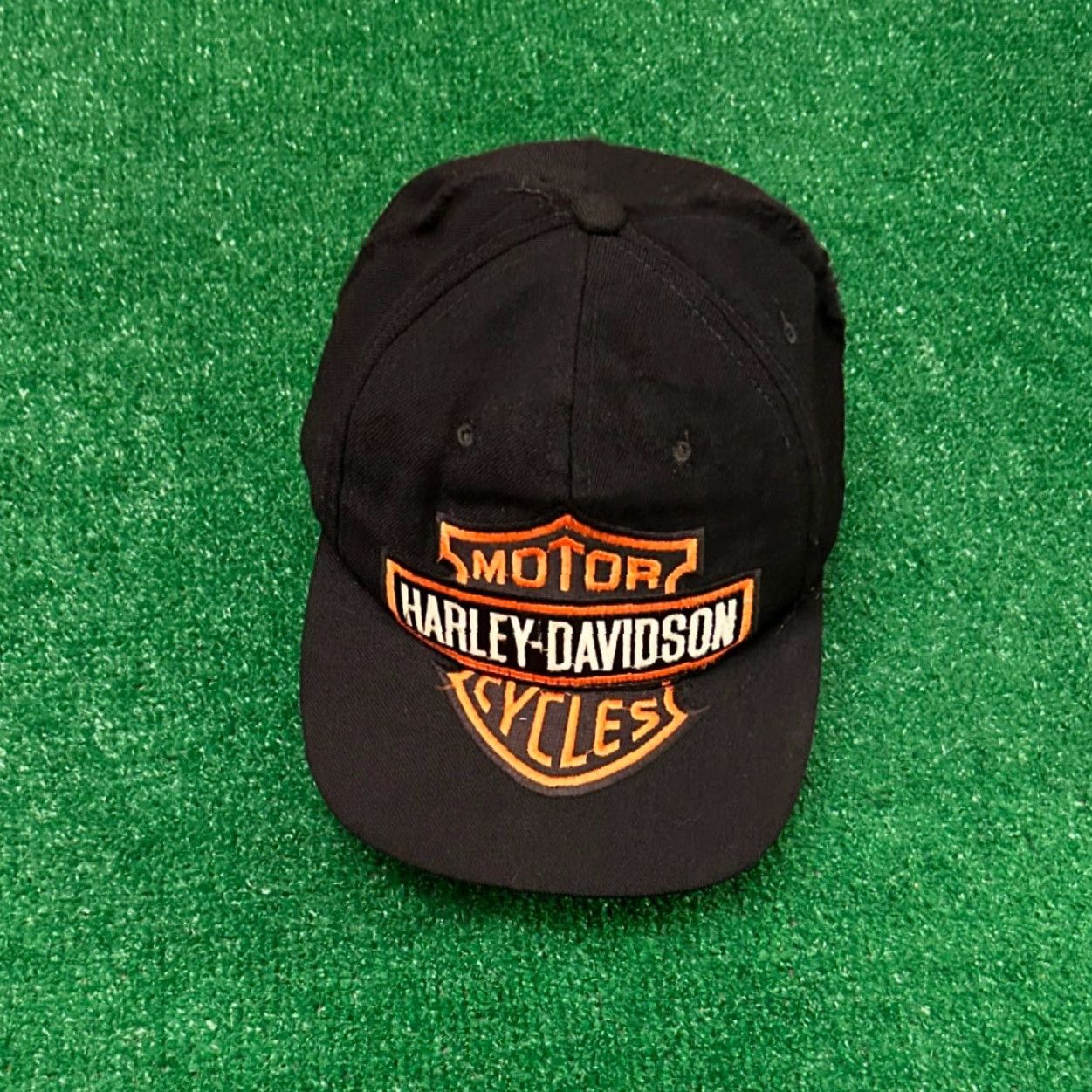 Harley Davidson VINTAGE Harley-Davidson SnapBack Hat Big Logo 90s 80s Biker motorcycle Black One Size Mens Size ONE SIZE - 6 Thumbnail