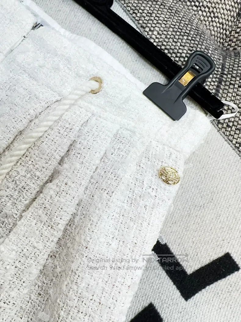 Chanel Chanel Early spring white tweed knitted wide-leg trousers Size 24" / US 00 / IT 34 - 5 Thumbnail