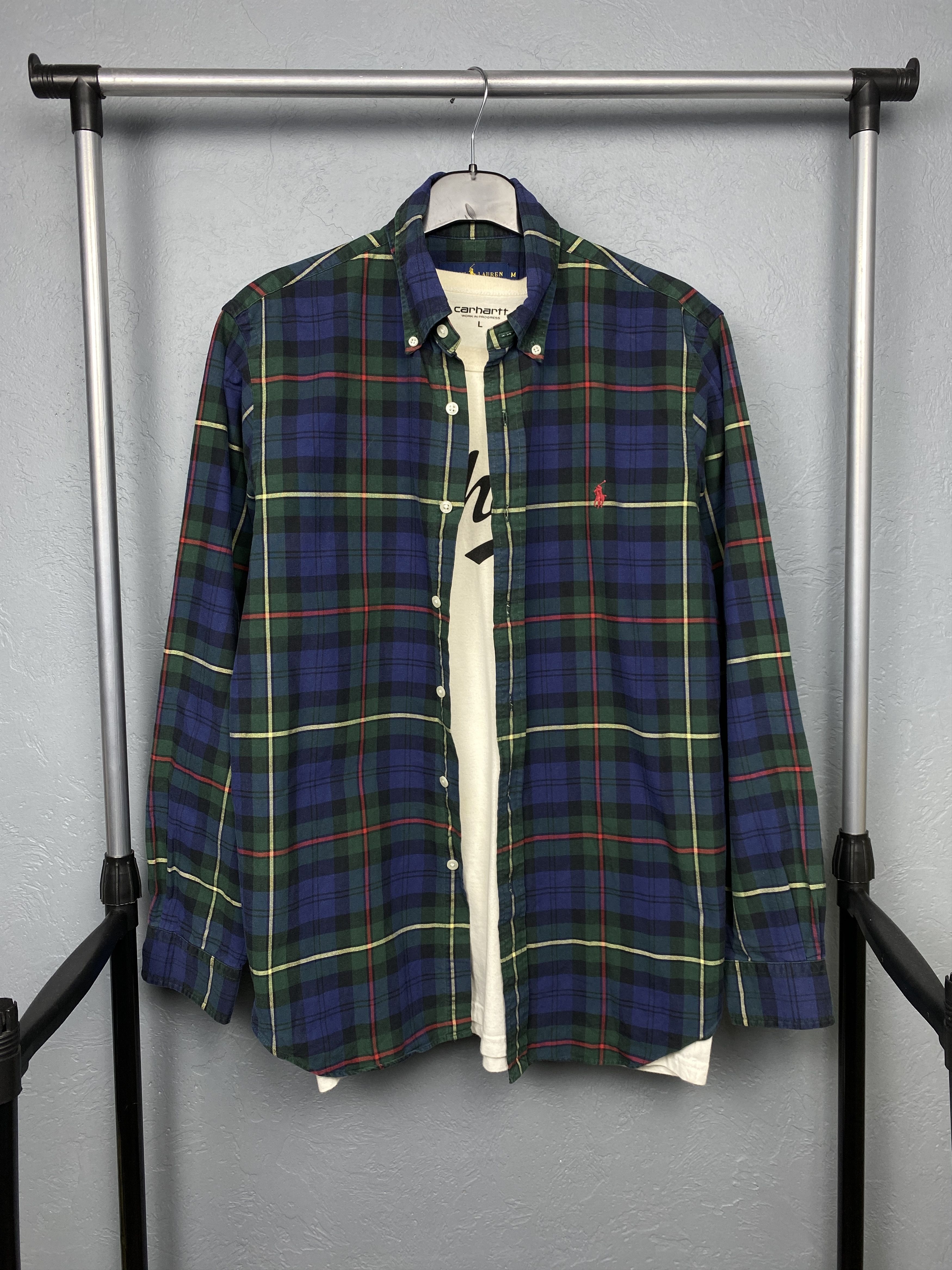Polo Ralph Lauren × Ralph Lauren Polo Ralph Lauren Vintage Mens Plaid Long Sleeve Shirt Size US M / EU 48-50 / 2 - 1 Thumbnail