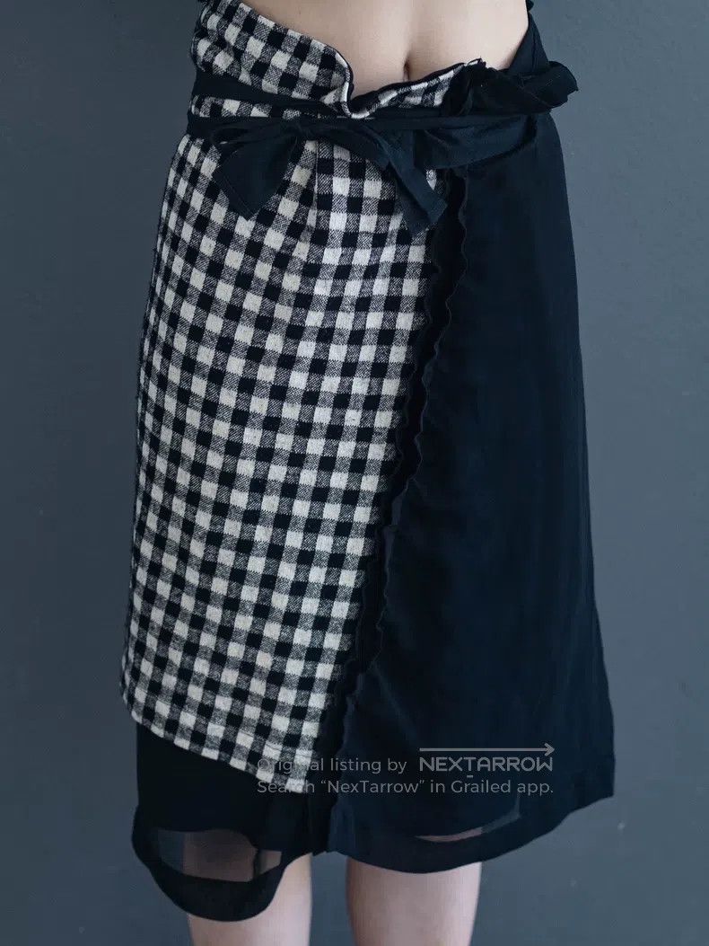 Comme des Garcons Comme Des Garcons Black and white check spliced wrap-aroun Size 23" - 4 Thumbnail